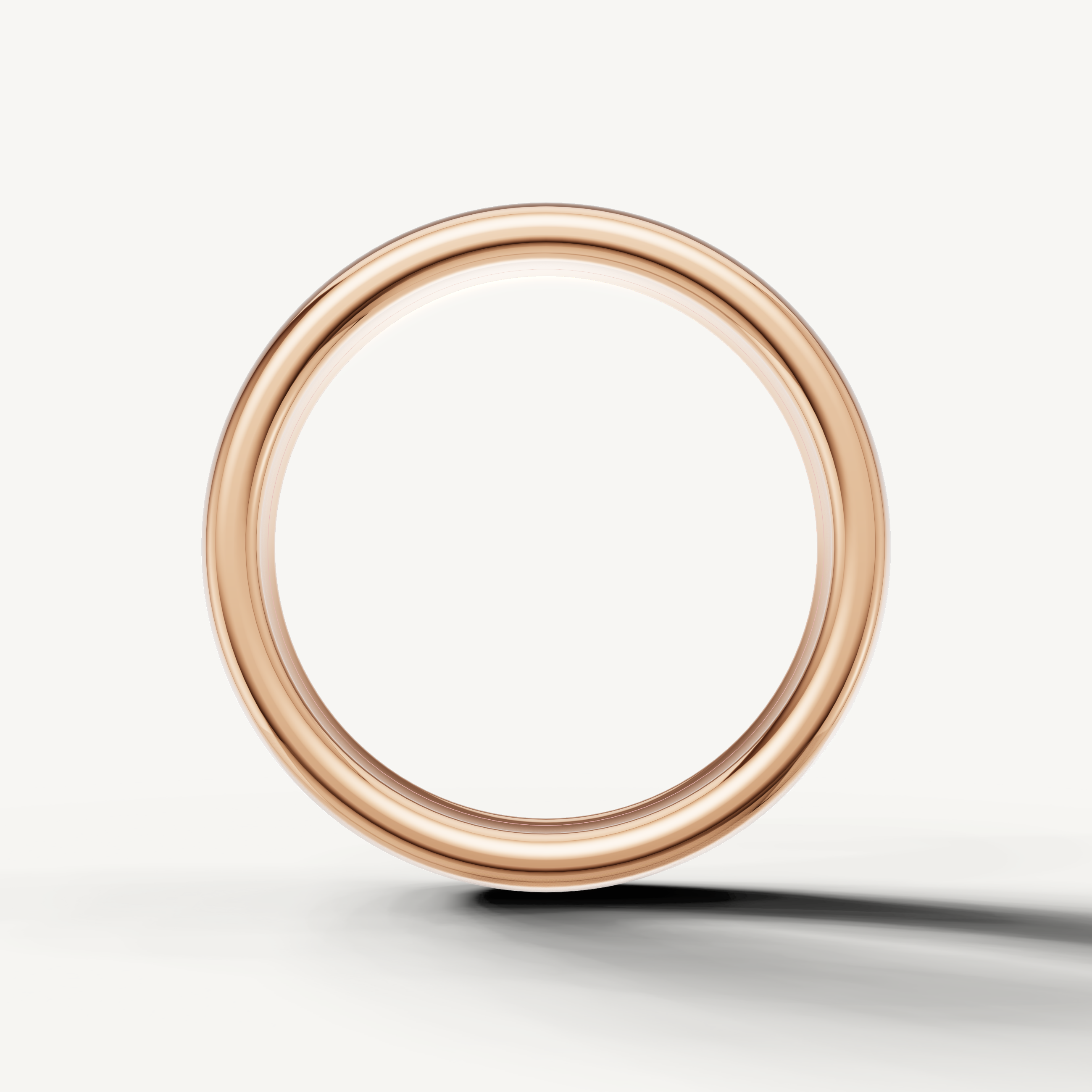 Premium rose gold wedding band with smooth high polish surface by Raul Diamonds