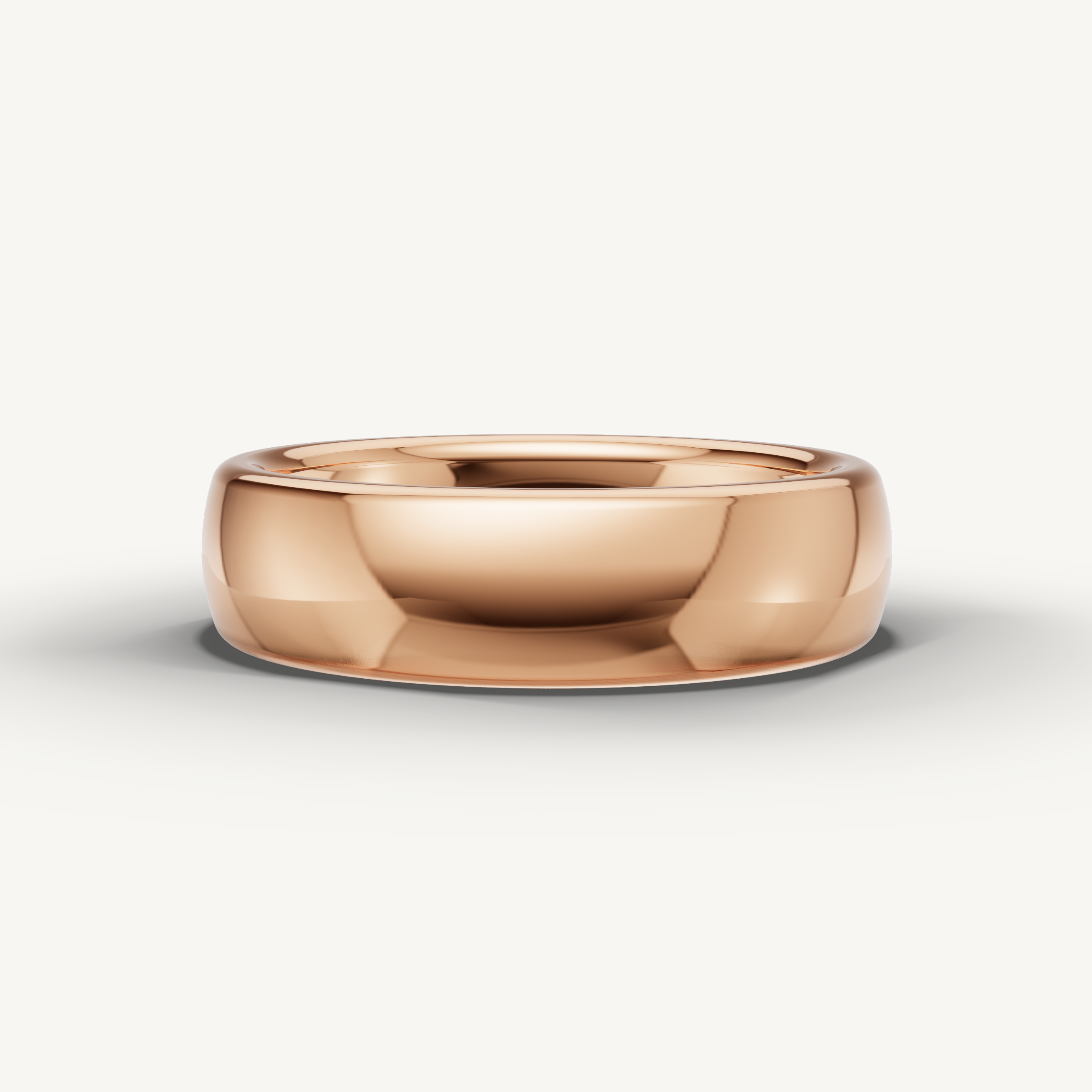 Rose gold plain wedding band with smooth polished finish and timeless modern elegance by Raul Diamonds