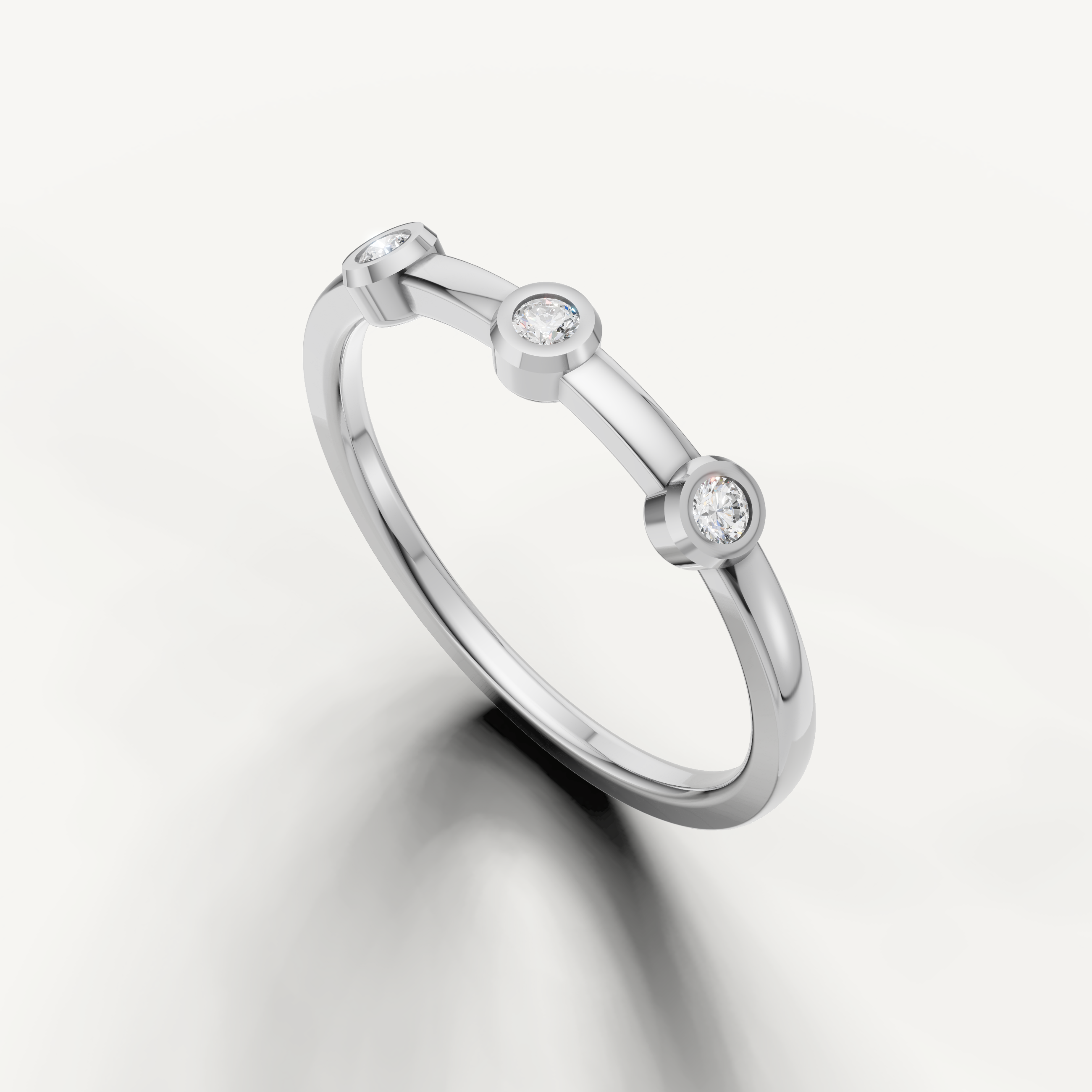 Luxury white gold bezel diamond anniversary band handcrafted by Raul Diamonds