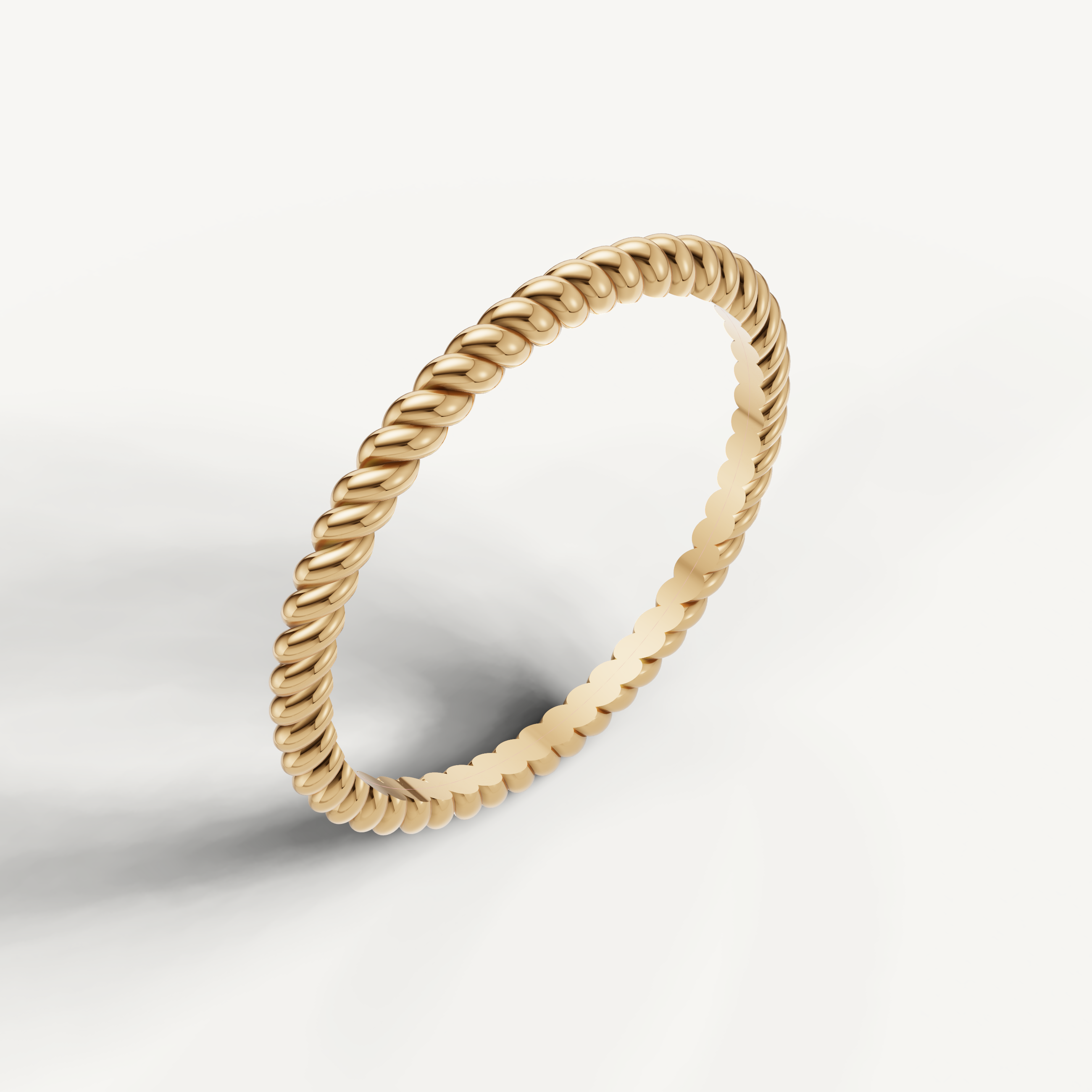 Elegant yellow gold rope texture wedding ring handcrafted by Raul Diamonds