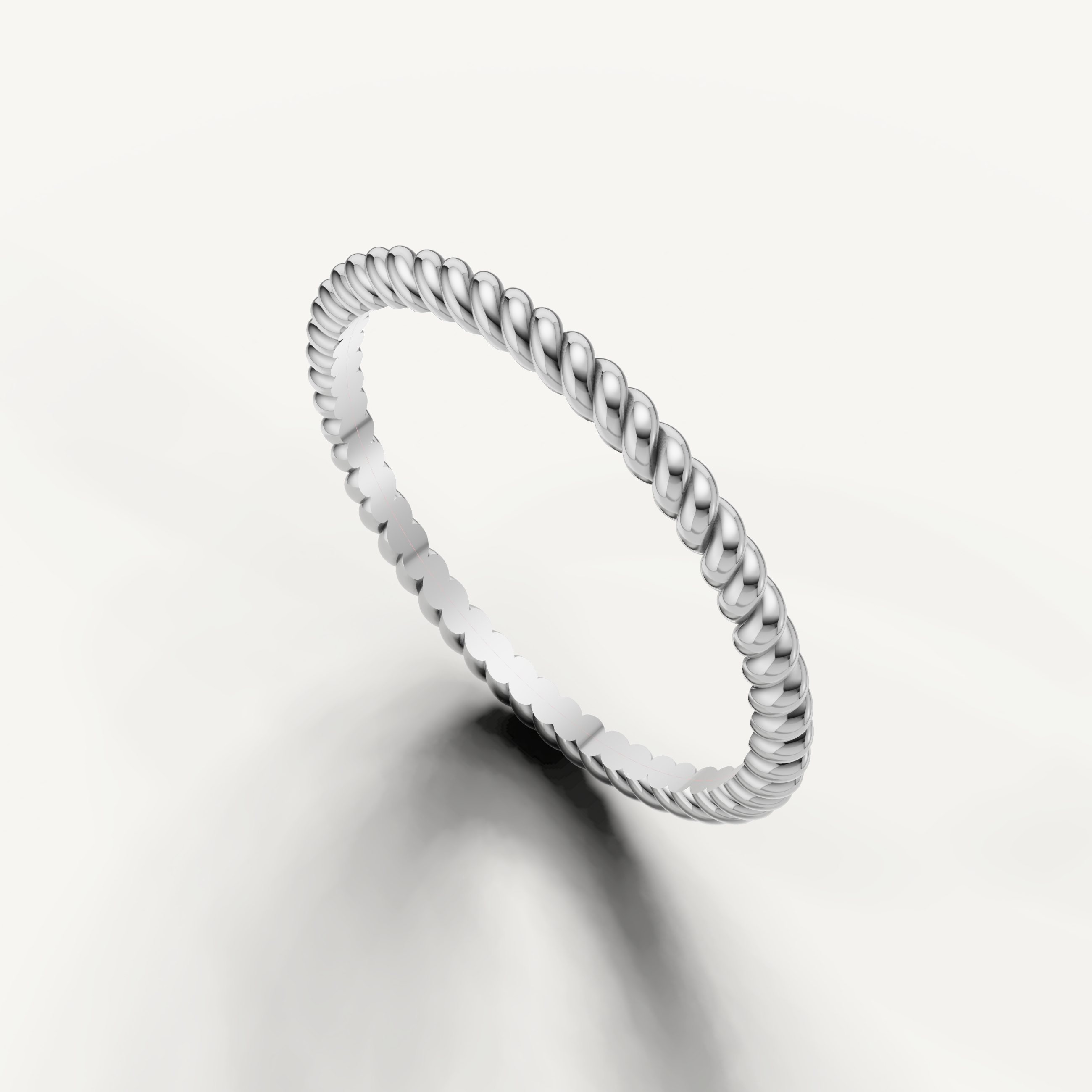 Luxury white gold rope texture wedding band handcrafted by Raul Diamonds