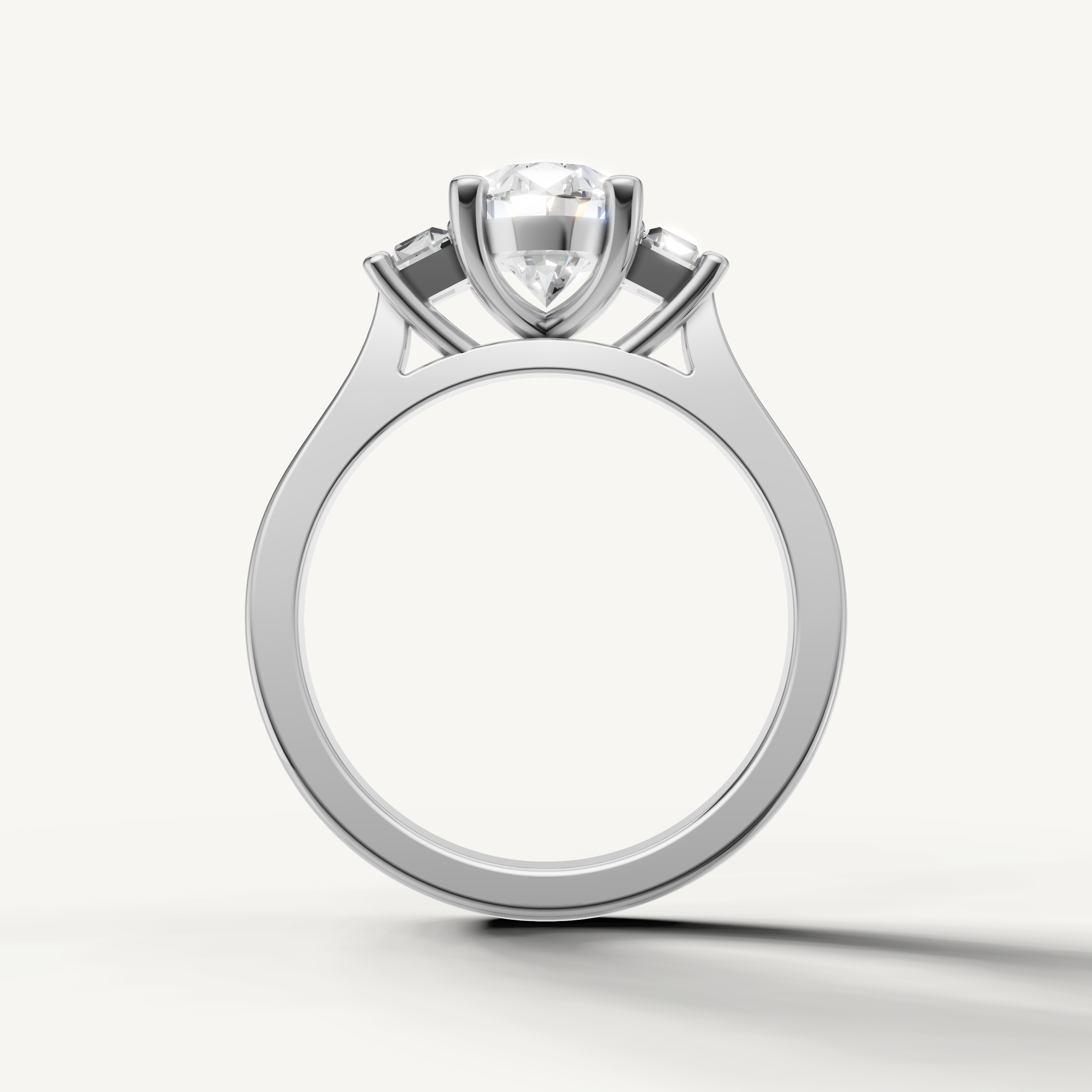 Modern White Gold Oval Engagement Ring for Women