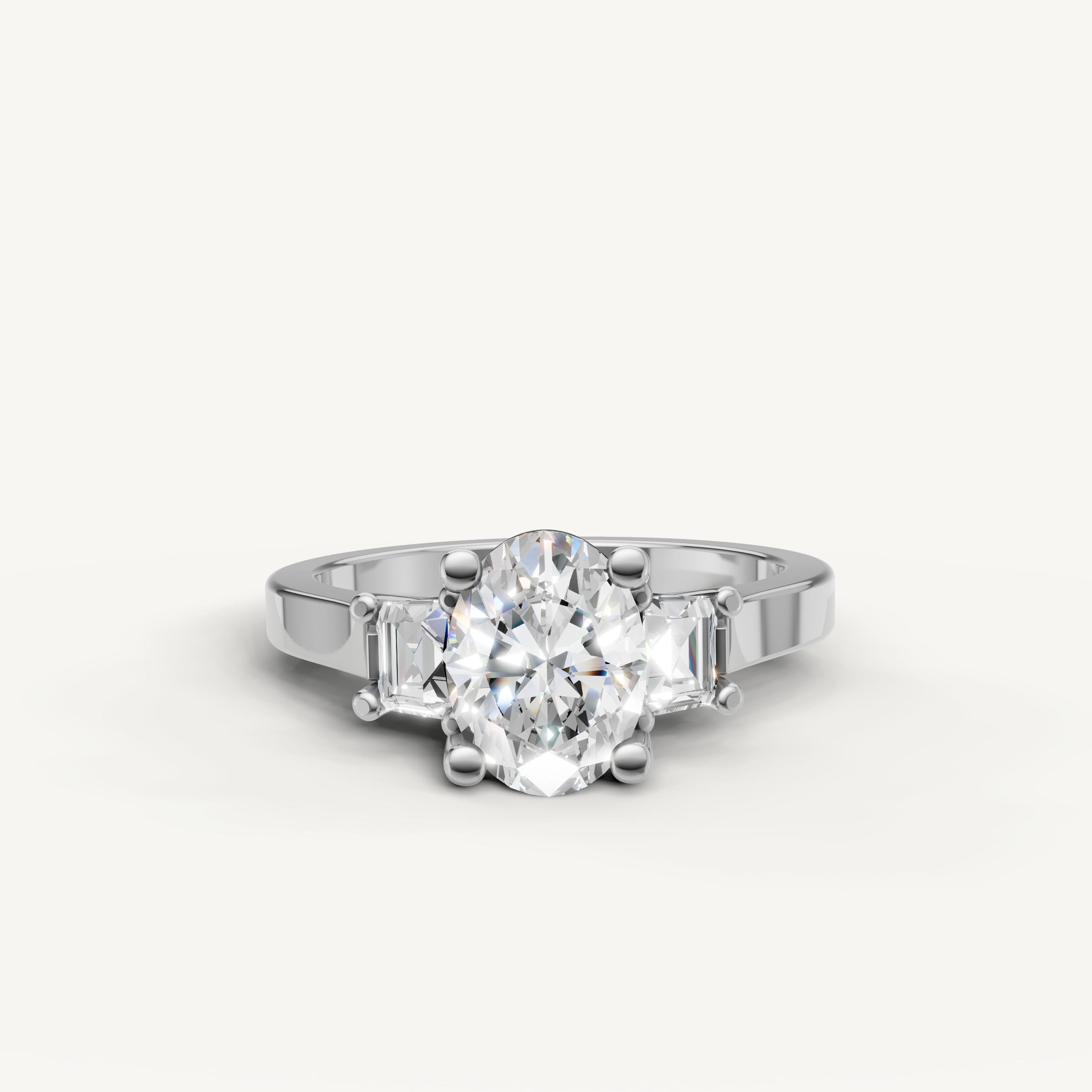 Raul Diamonds White Gold Oval Diamond Engagement Ring