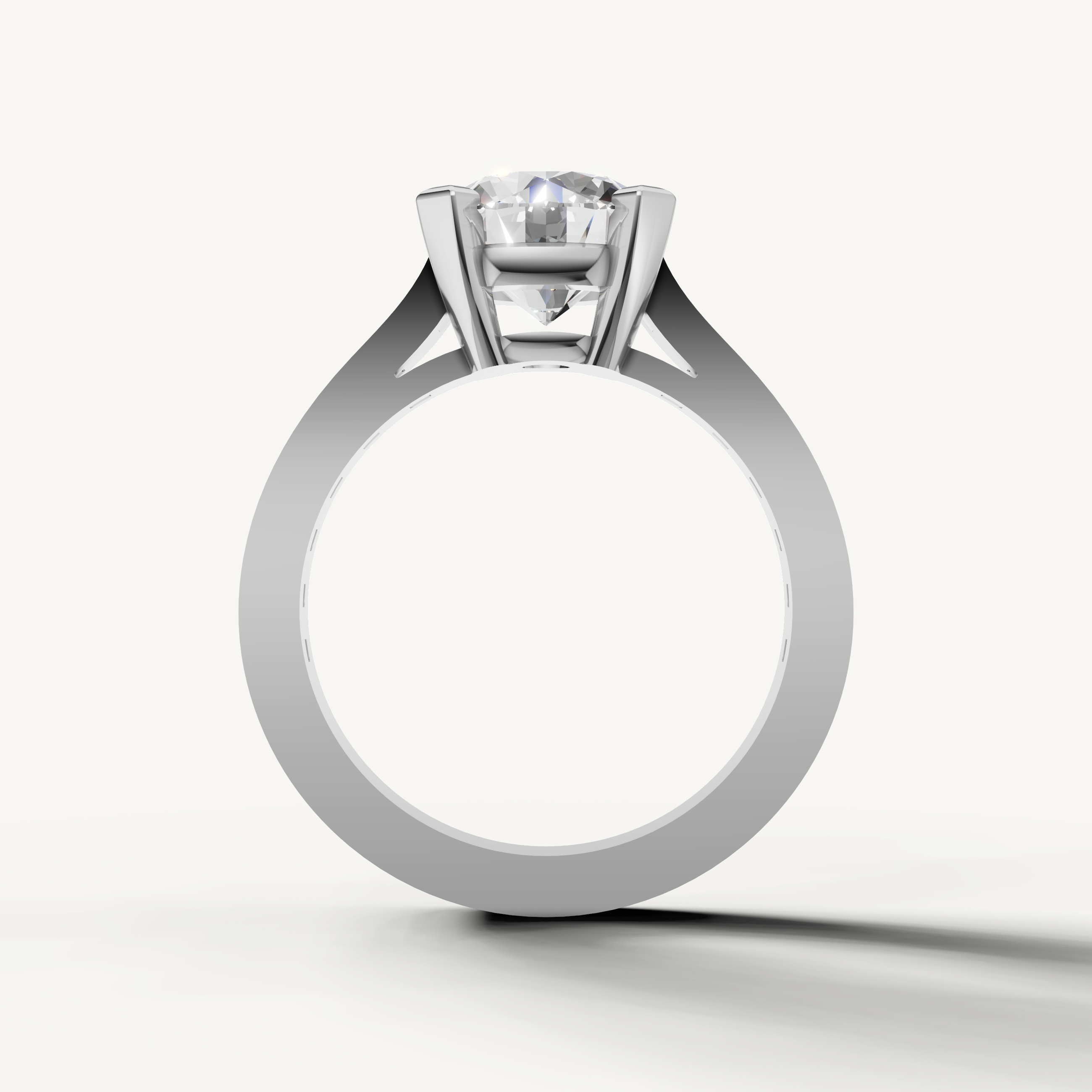 Modern White Gold Round Engagement Ring for Women
