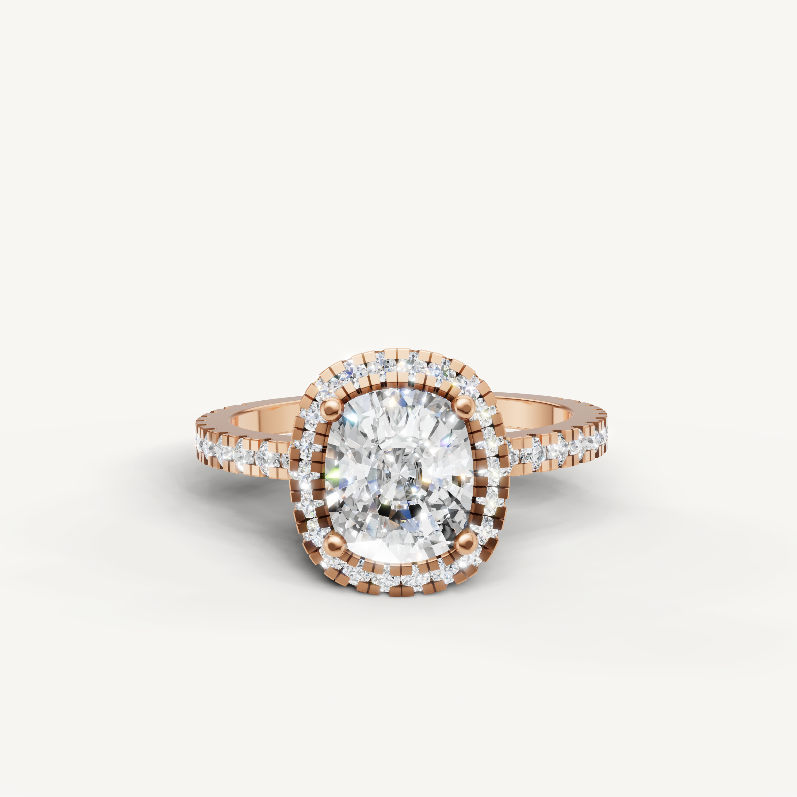 Raul Diamonds Rose Gold Cushion Cut Diamond Ring