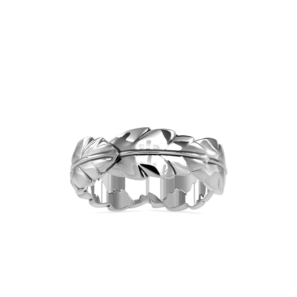 Nature-Inspired Laurel Leaf Gold Wedding Band | Lab Grown Jewelry