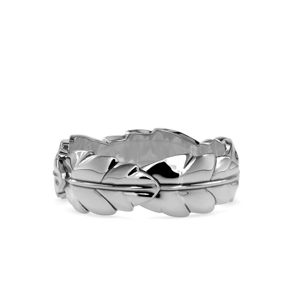 Nature-Inspired Laurel Leaf Gold Wedding Band | Lab Grown Jewelry