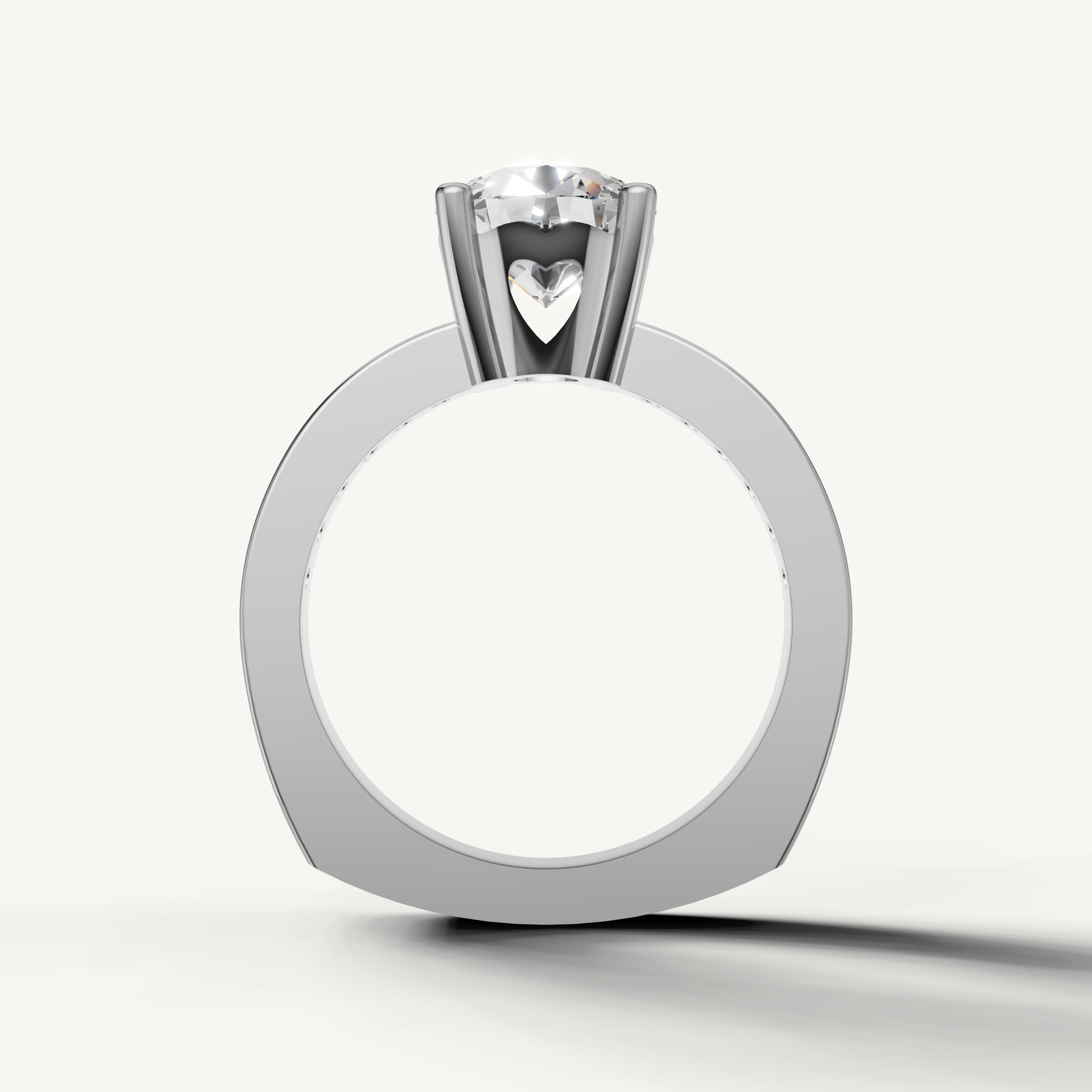 White gold round diamond ring with timeless four prong setting