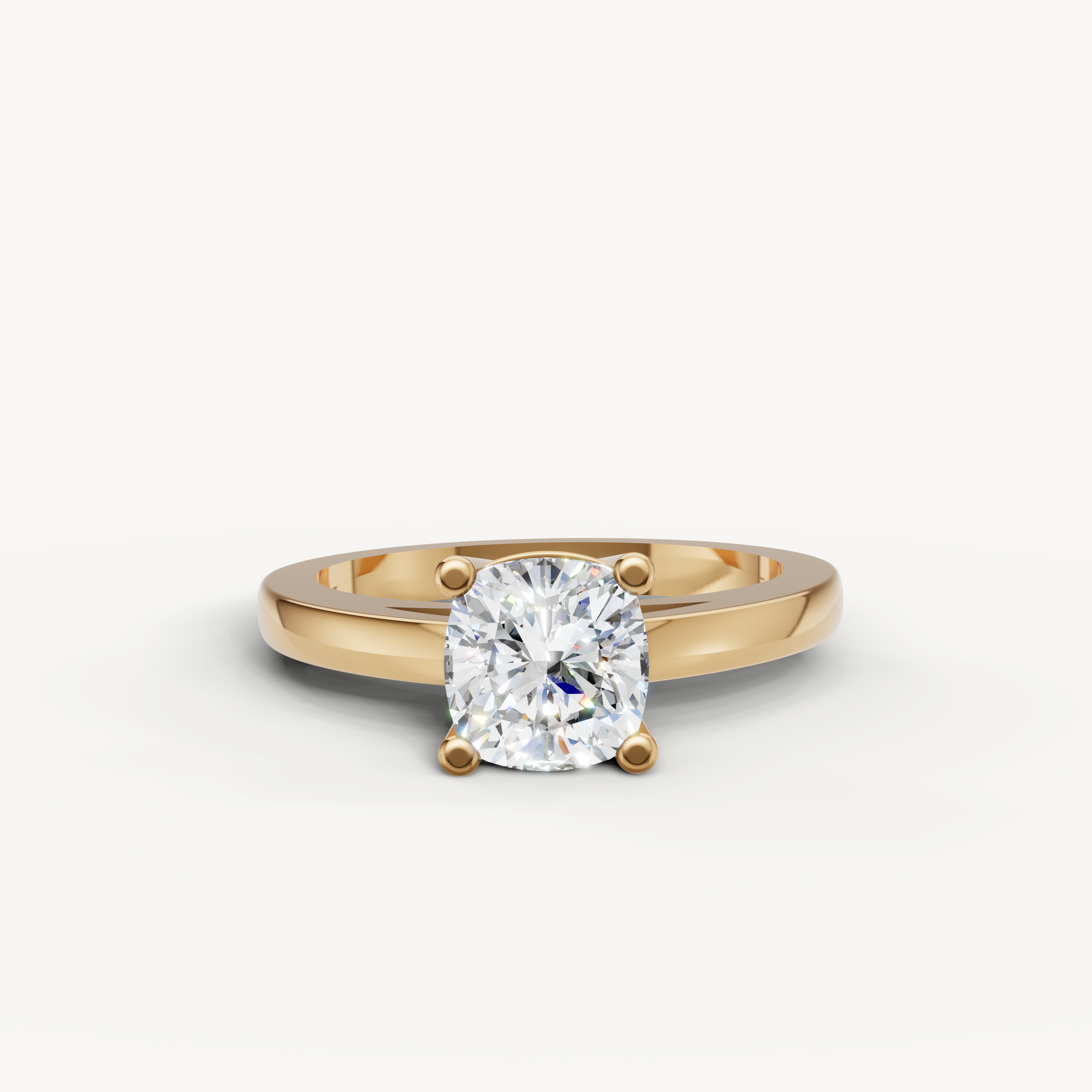 Raul Diamonds yellow gold cushion cut diamond solitaire engagement ring