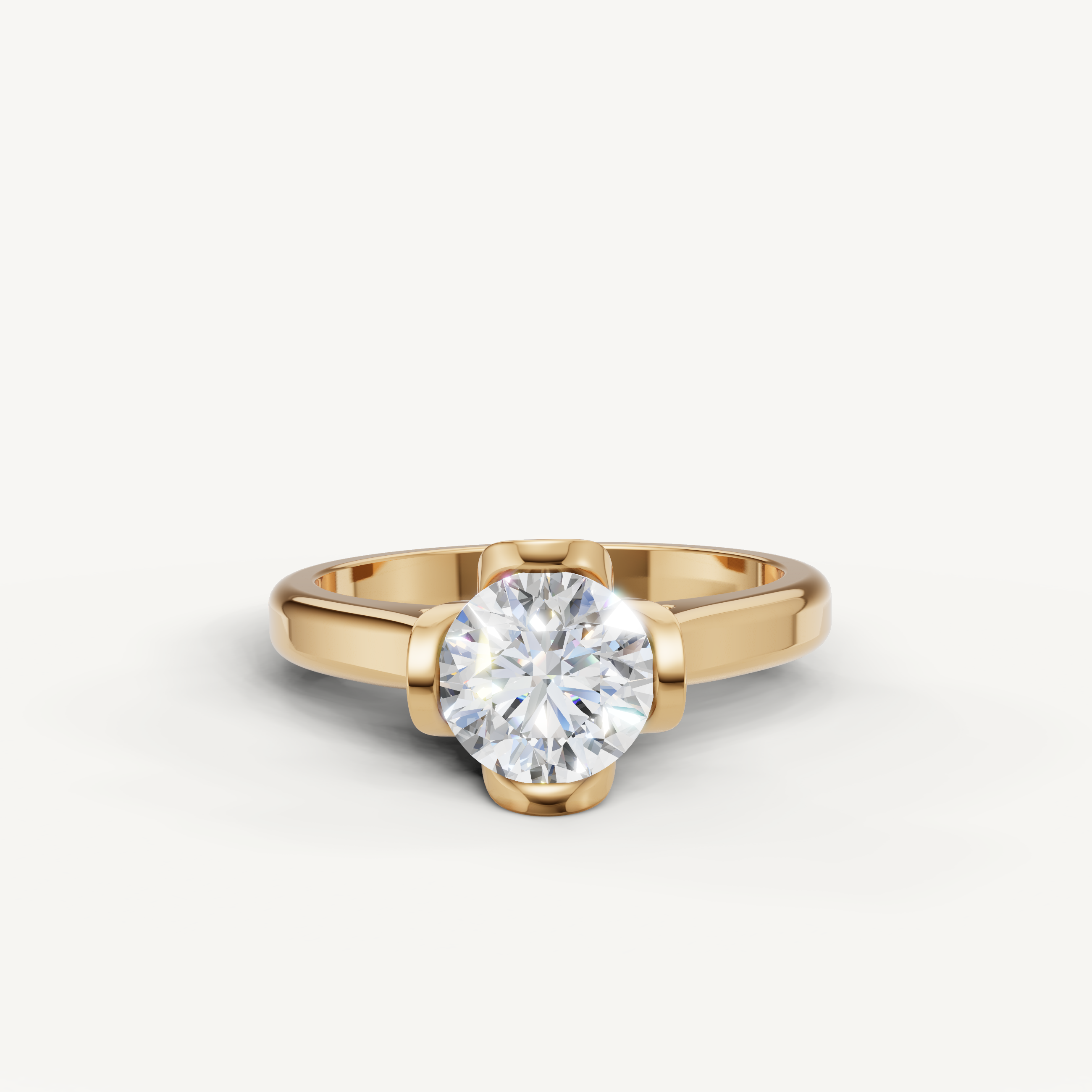 Raul Diamonds yellow gold round solitaire diamond engagement ring