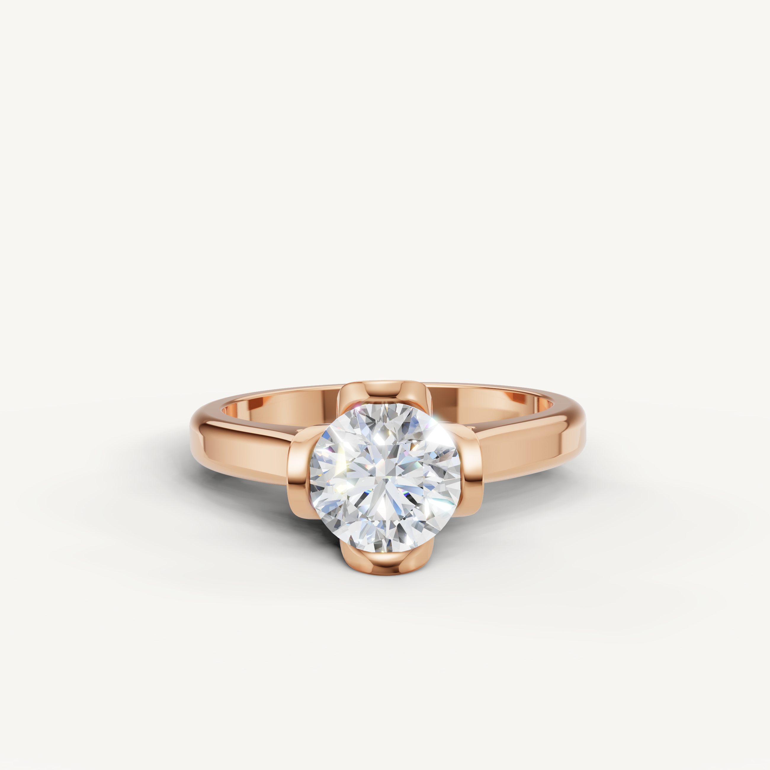 Raul Diamonds rose gold round solitaire diamond engagement ring
