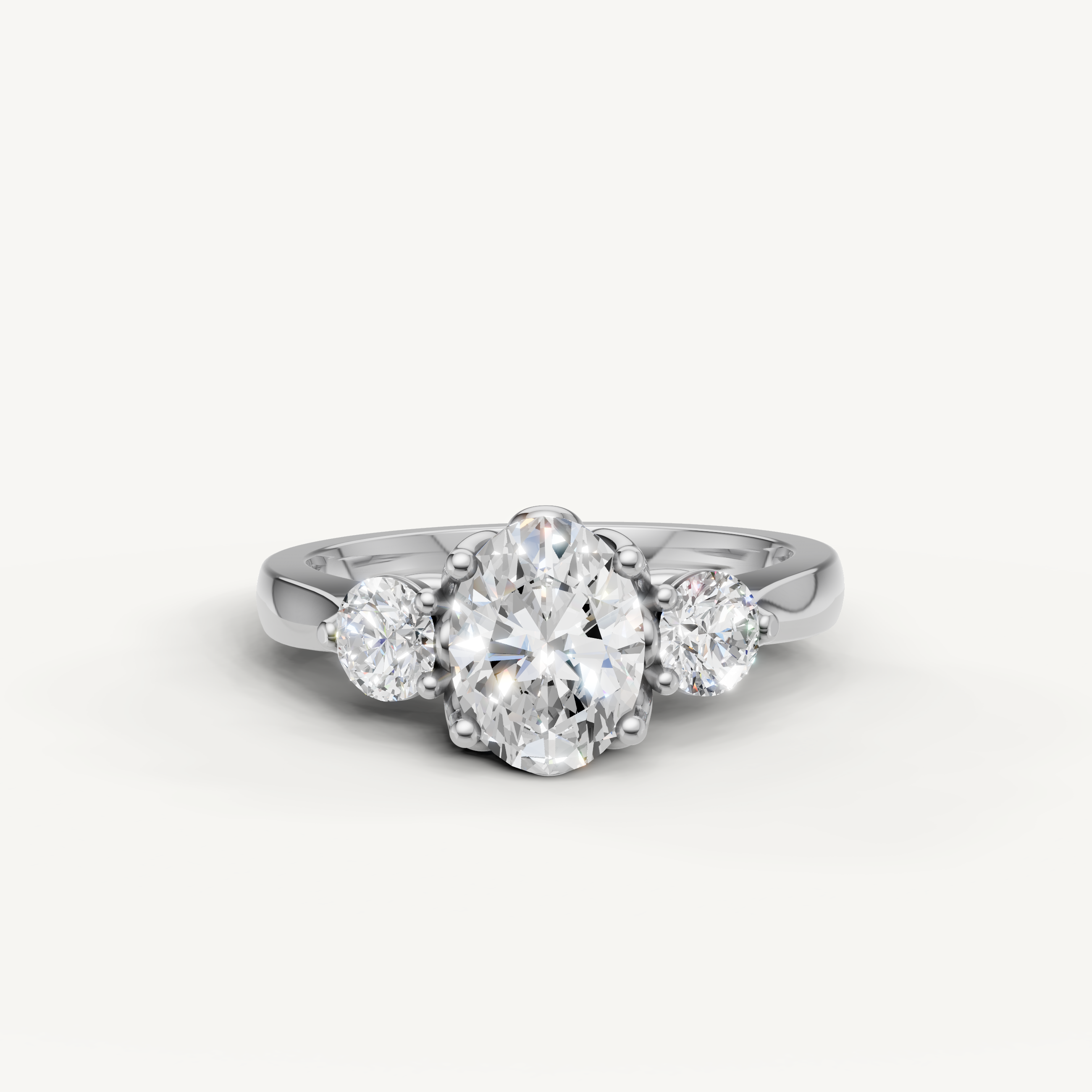Raul Diamonds Oval Diamond Engagement Ring in White Gold