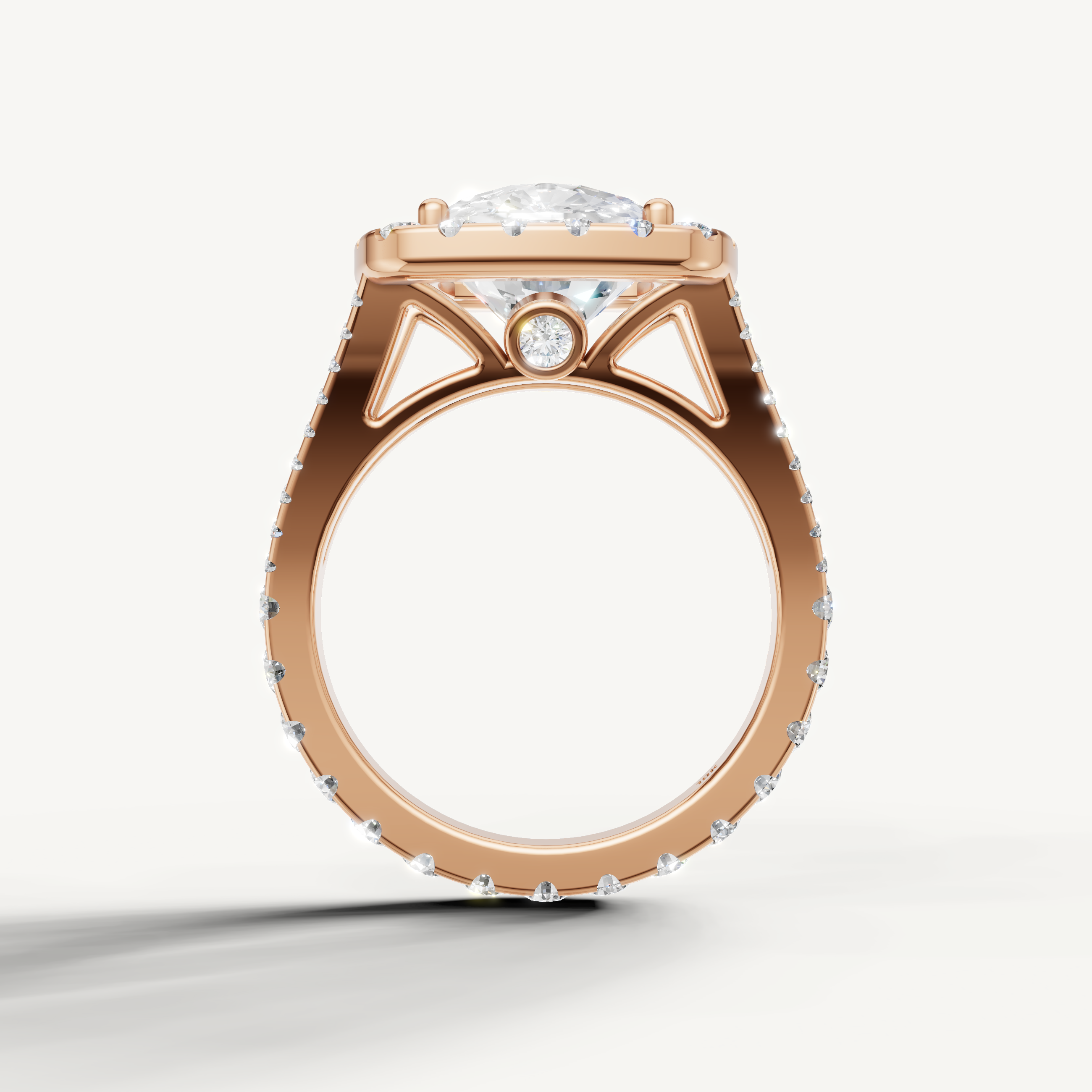 Raul Diamonds Luxury Cushion Cut Engagement Ring with Diamond Halo