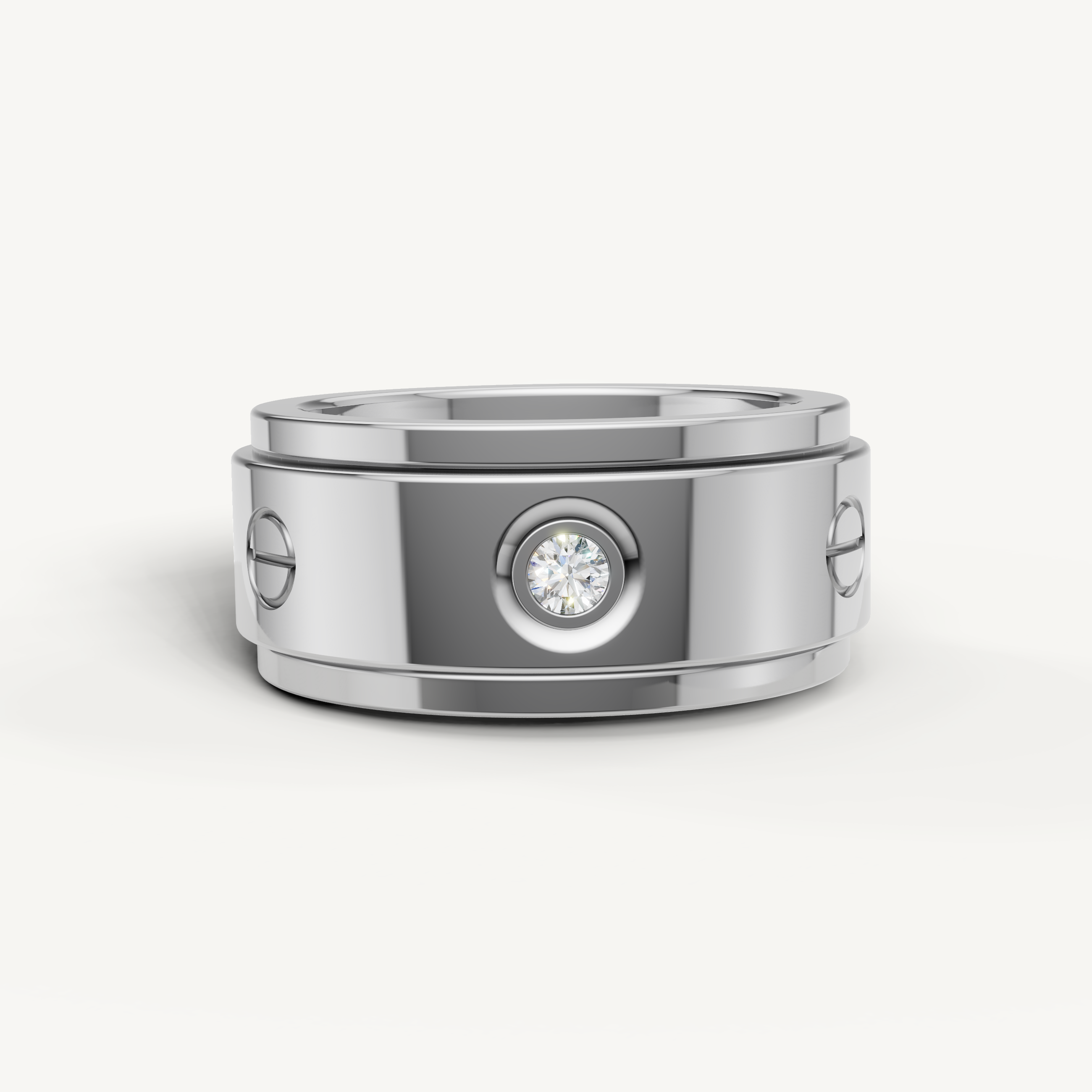 Raul Diamonds white gold two tone diamond wedding band with modern design