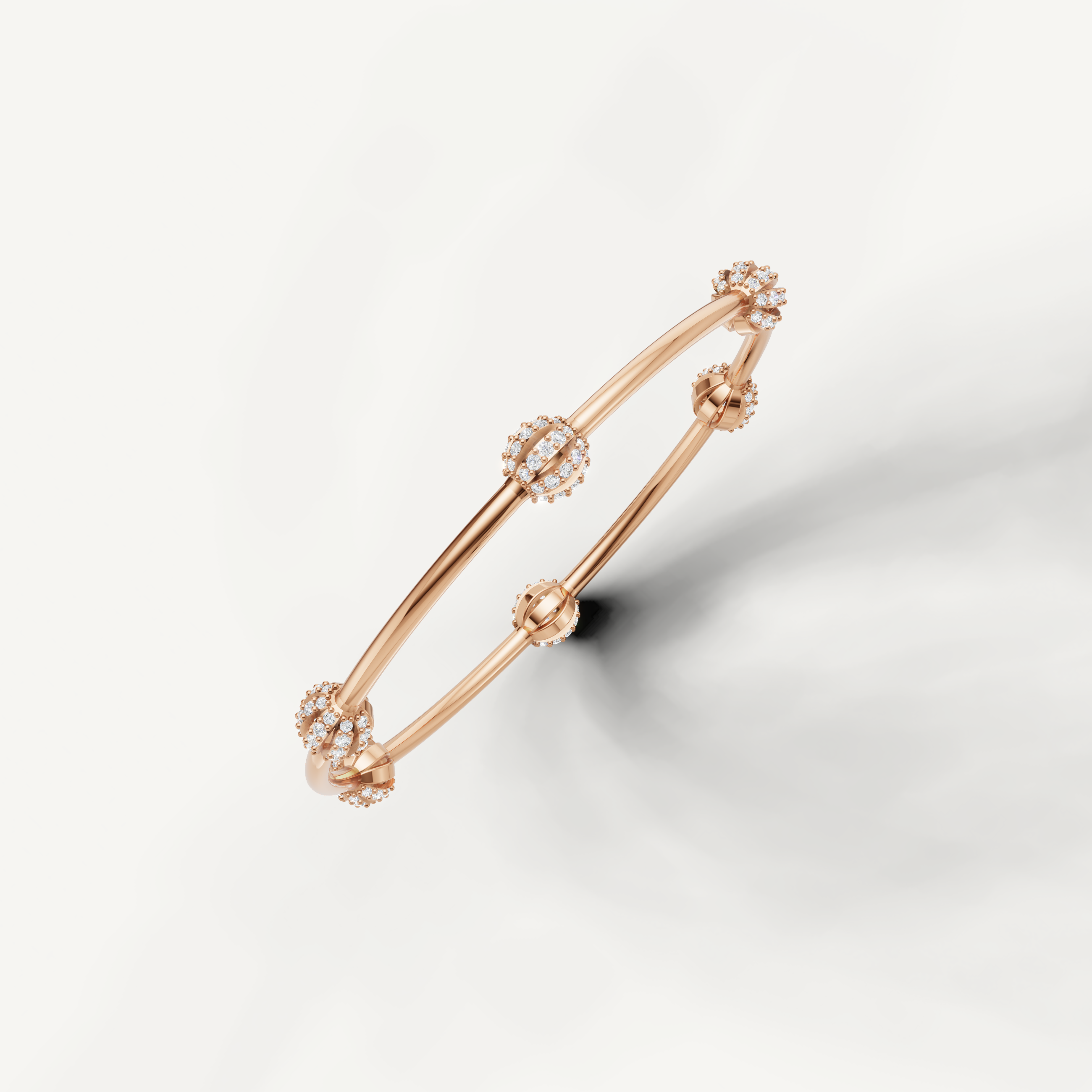 Luxury rose gold floral diamond bracelet for women with modern elegance