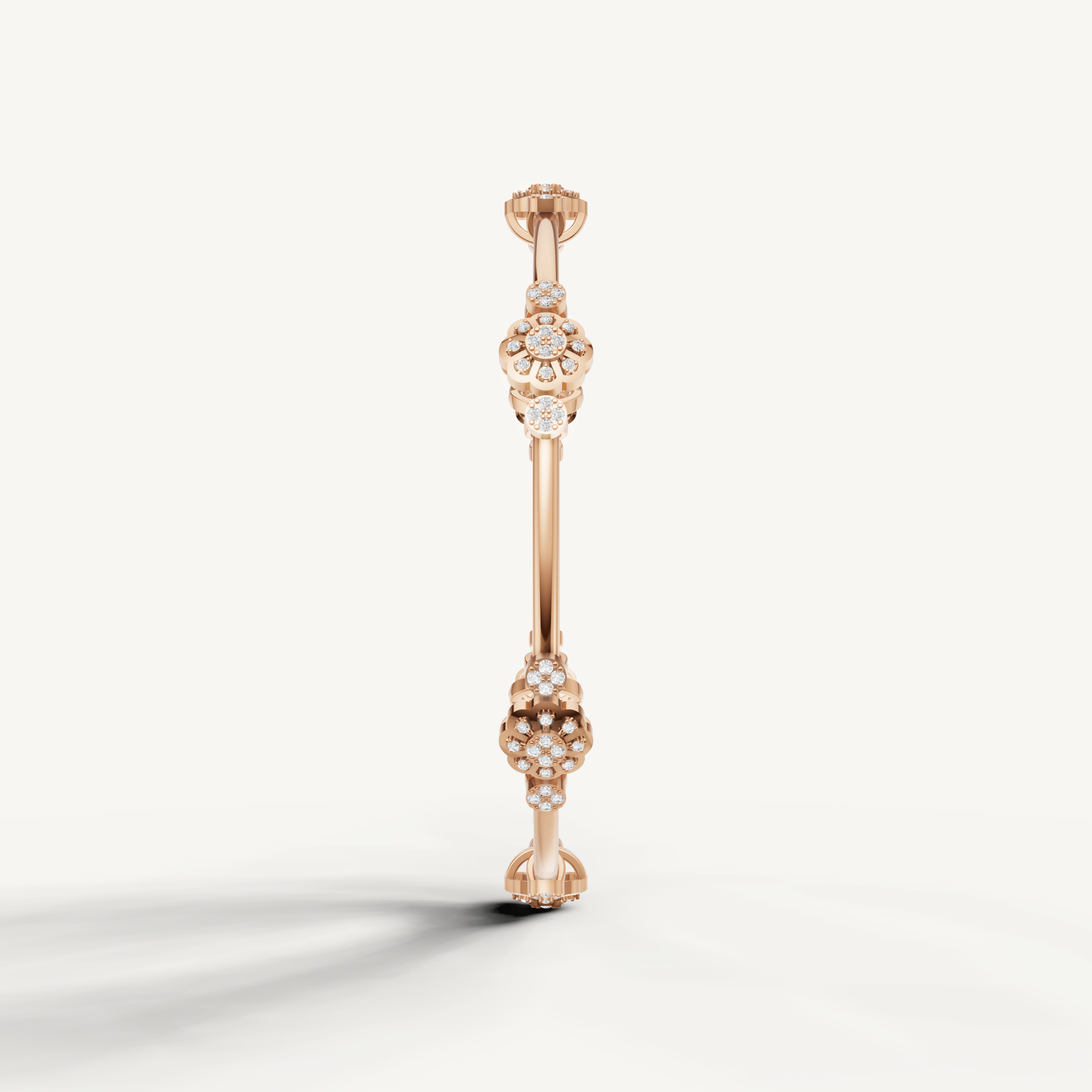 Elegant rose gold diamond flower bracelet for women luxury jewelry
