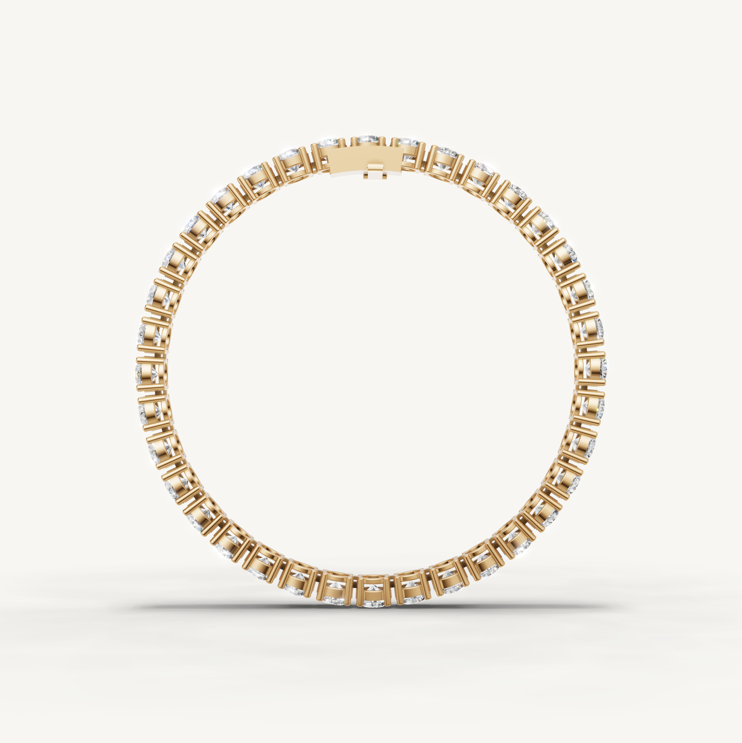 Timeless 12 Carat Yellow Gold Diamond Tennis Bracelet with Brilliant Sparkle by Raul Diamonds