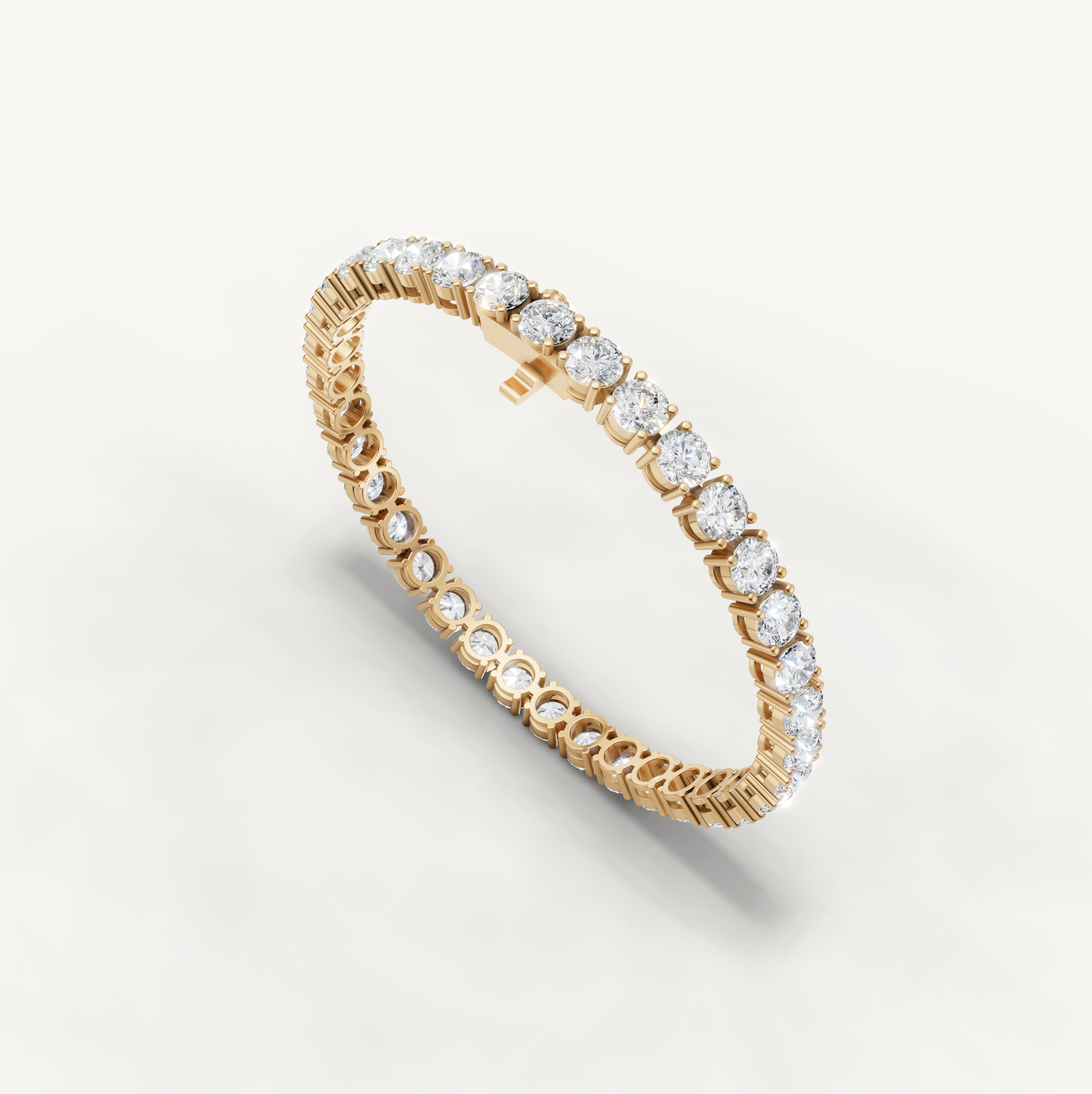 Elegant 12 Carat Diamond Tennis Bracelet for Women in Yellow Gold by Raul Diamonds