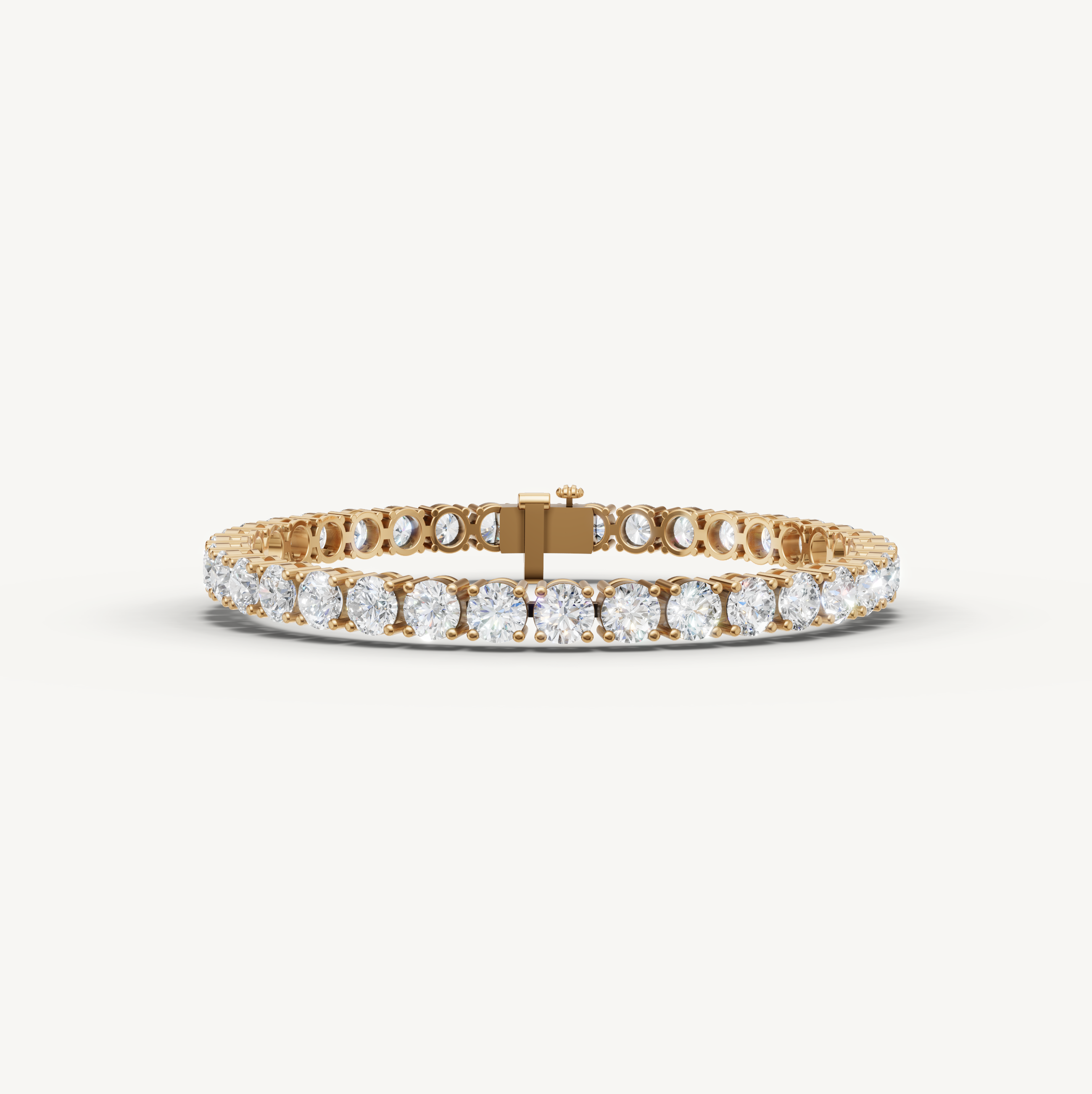 12 Carat Lab Grown Diamond Tennis Bracelet in 14K Yellow Gold