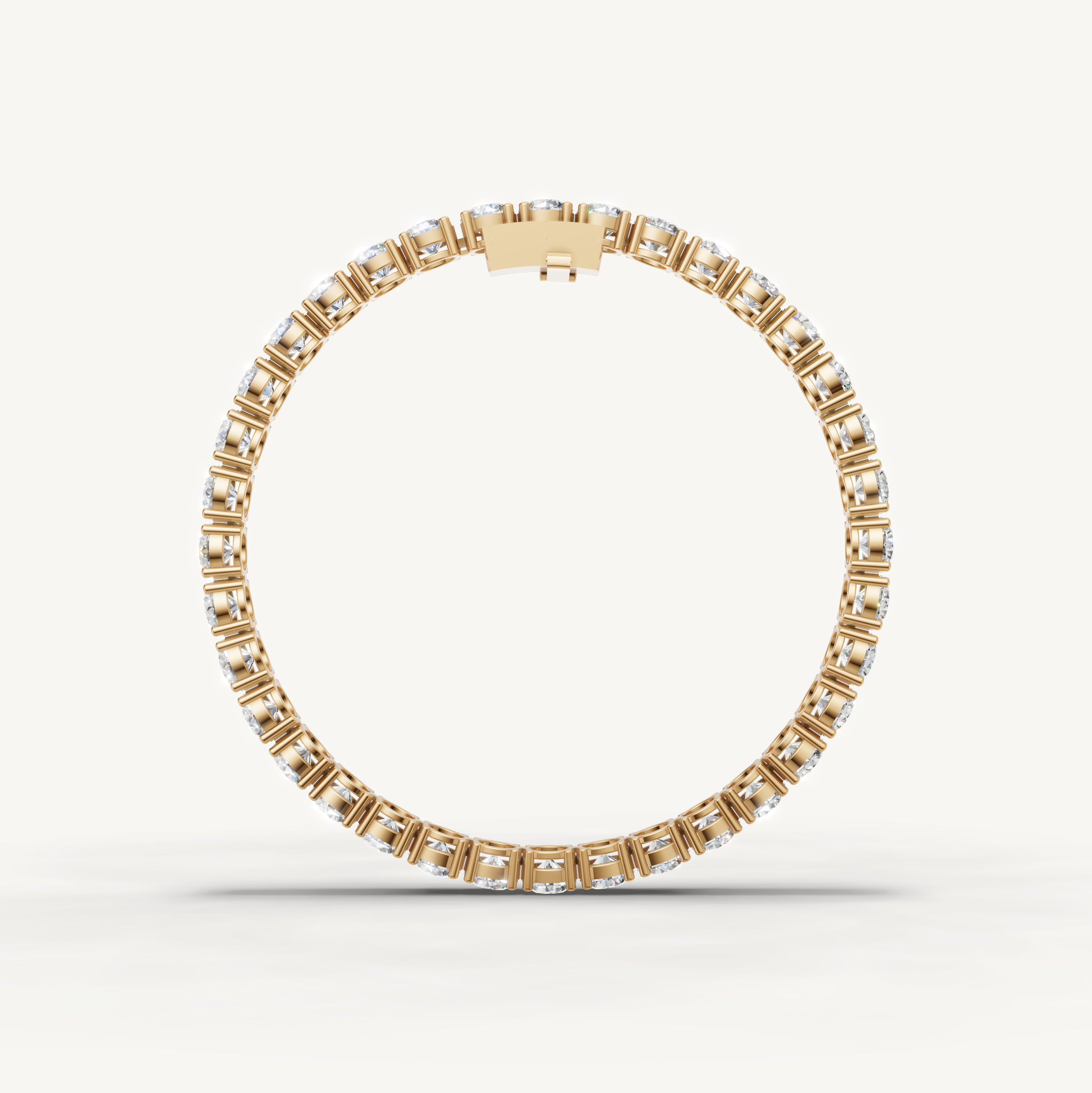 Timeless 14 Carat Yellow Gold Diamond Tennis Bracelet with Brilliant Sparkle by Raul Diamonds