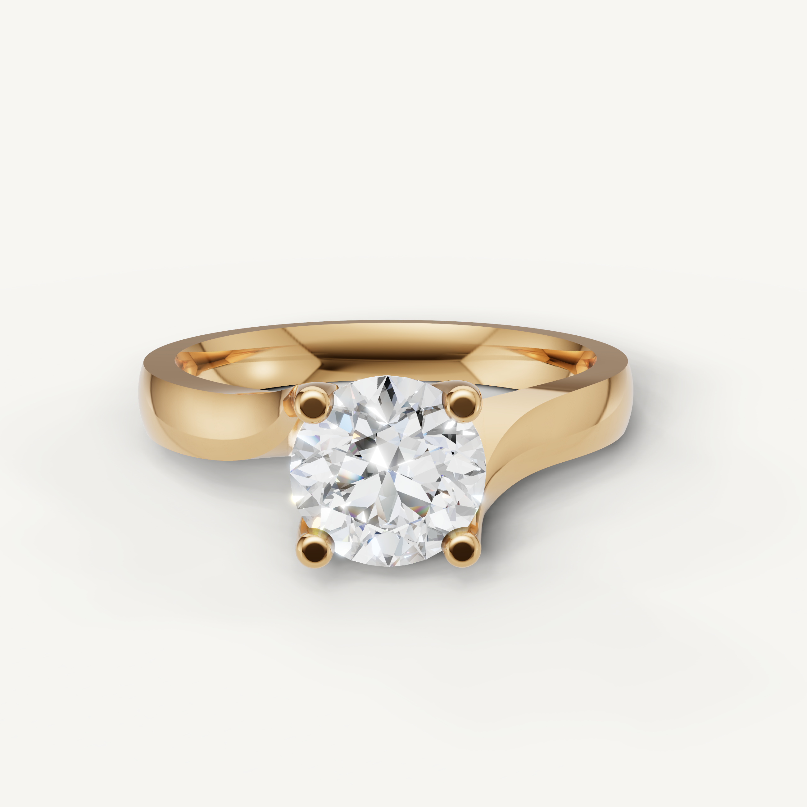 Raul Diamonds round solitaire diamond engagement ring in yellow gold