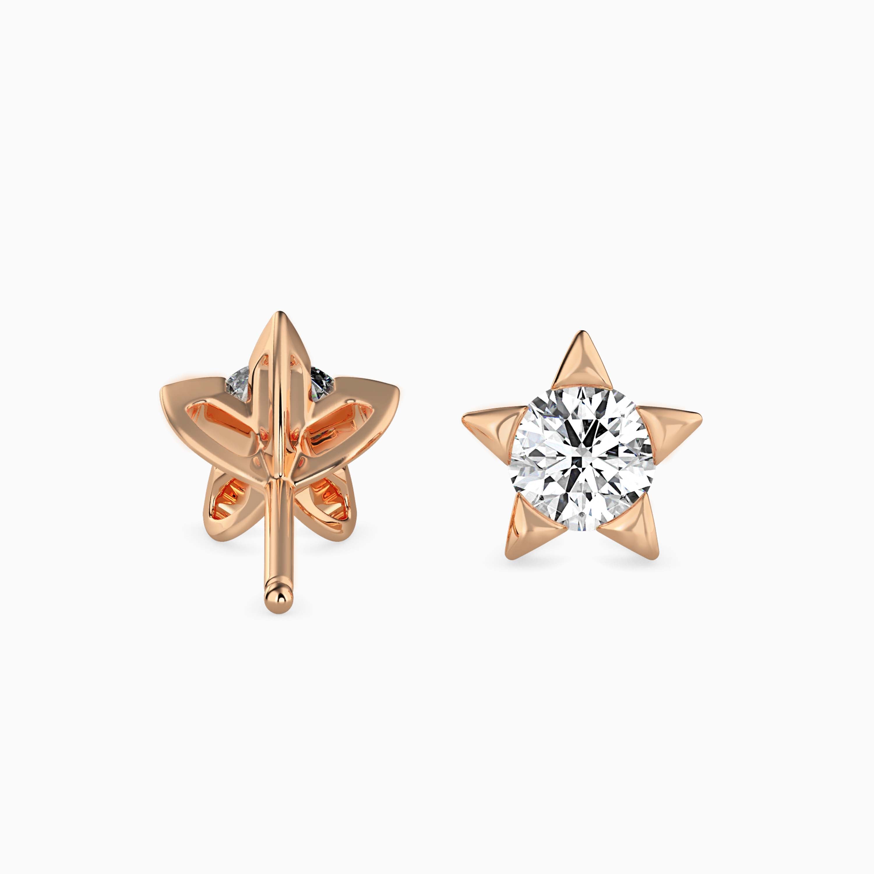 14K Gold Celestial Star Lab-Grown Diamond Stud Earrings | Ethical Fine Jewelry