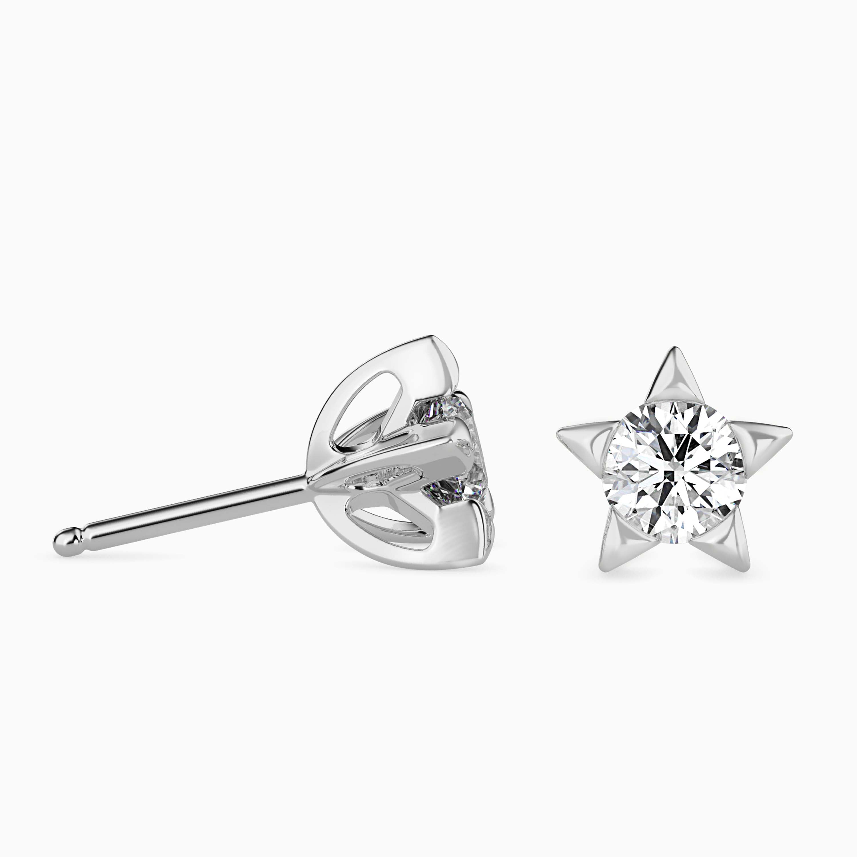 14K Gold Celestial Star Lab-Grown Diamond Stud Earrings | Ethical Fine Jewelry