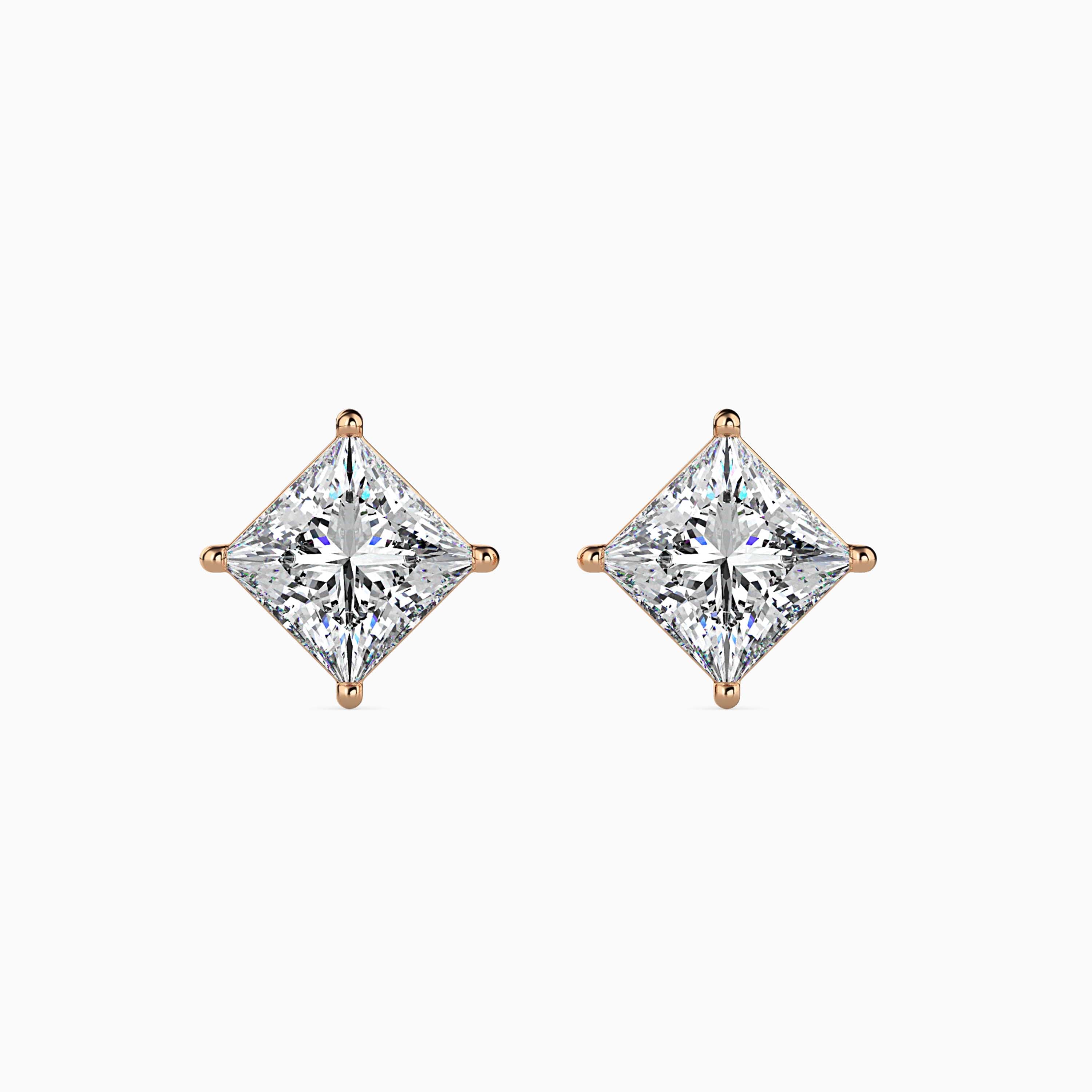 14K Gold Interlocking Geometric Lab-Grown Diamond Stud Earrings | Ethical Fine Jewelry