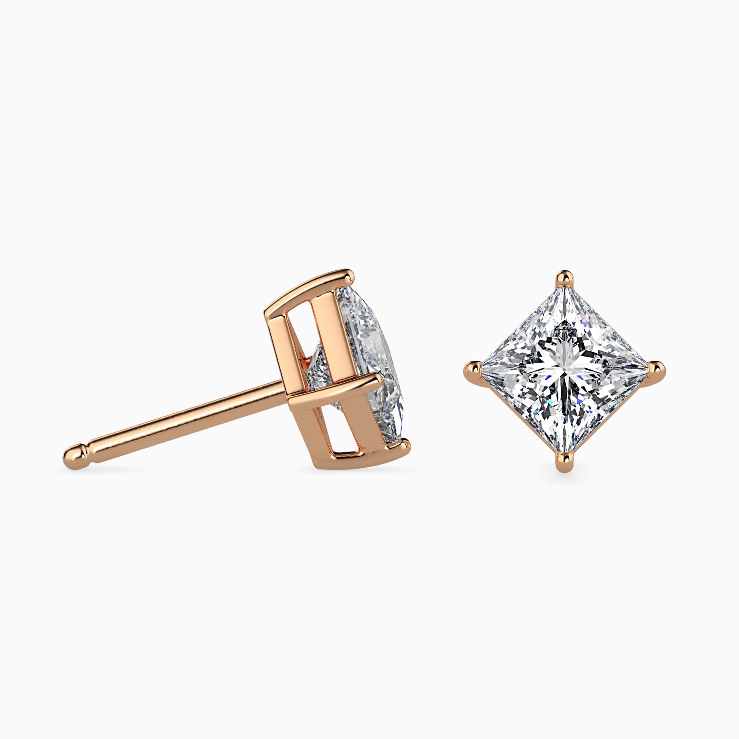14K Gold Interlocking Geometric Lab-Grown Diamond Stud Earrings | Ethical Fine Jewelry