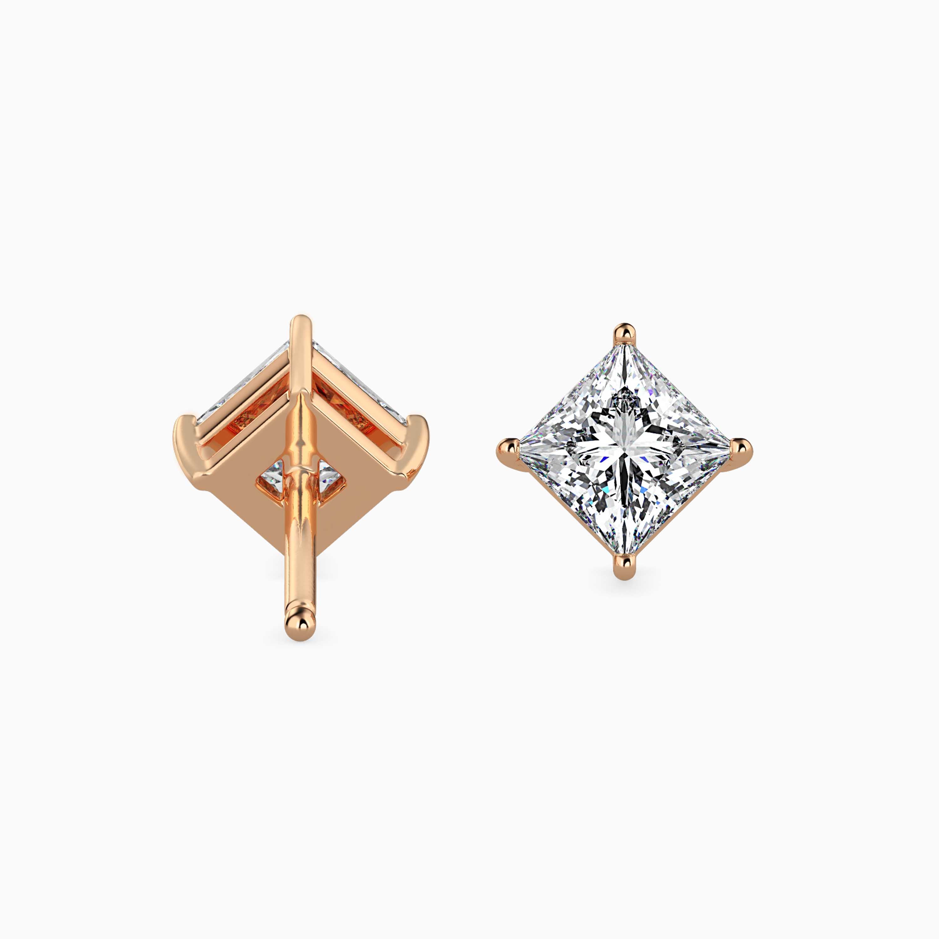 14K Gold Interlocking Geometric Lab-Grown Diamond Stud Earrings | Ethical Fine Jewelry