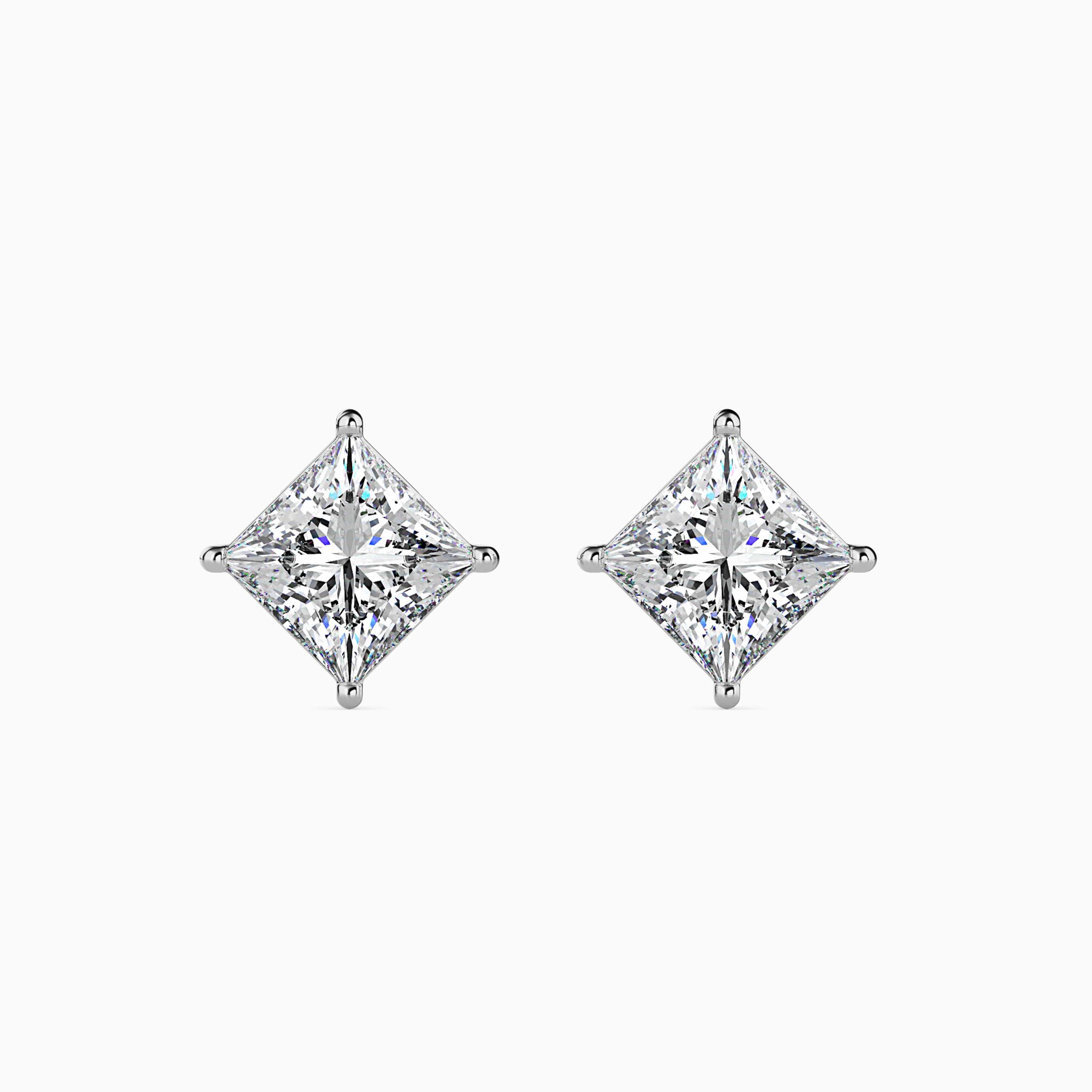 14K Gold Interlocking Geometric Lab-Grown Diamond Stud Earrings | Ethical Fine Jewelry