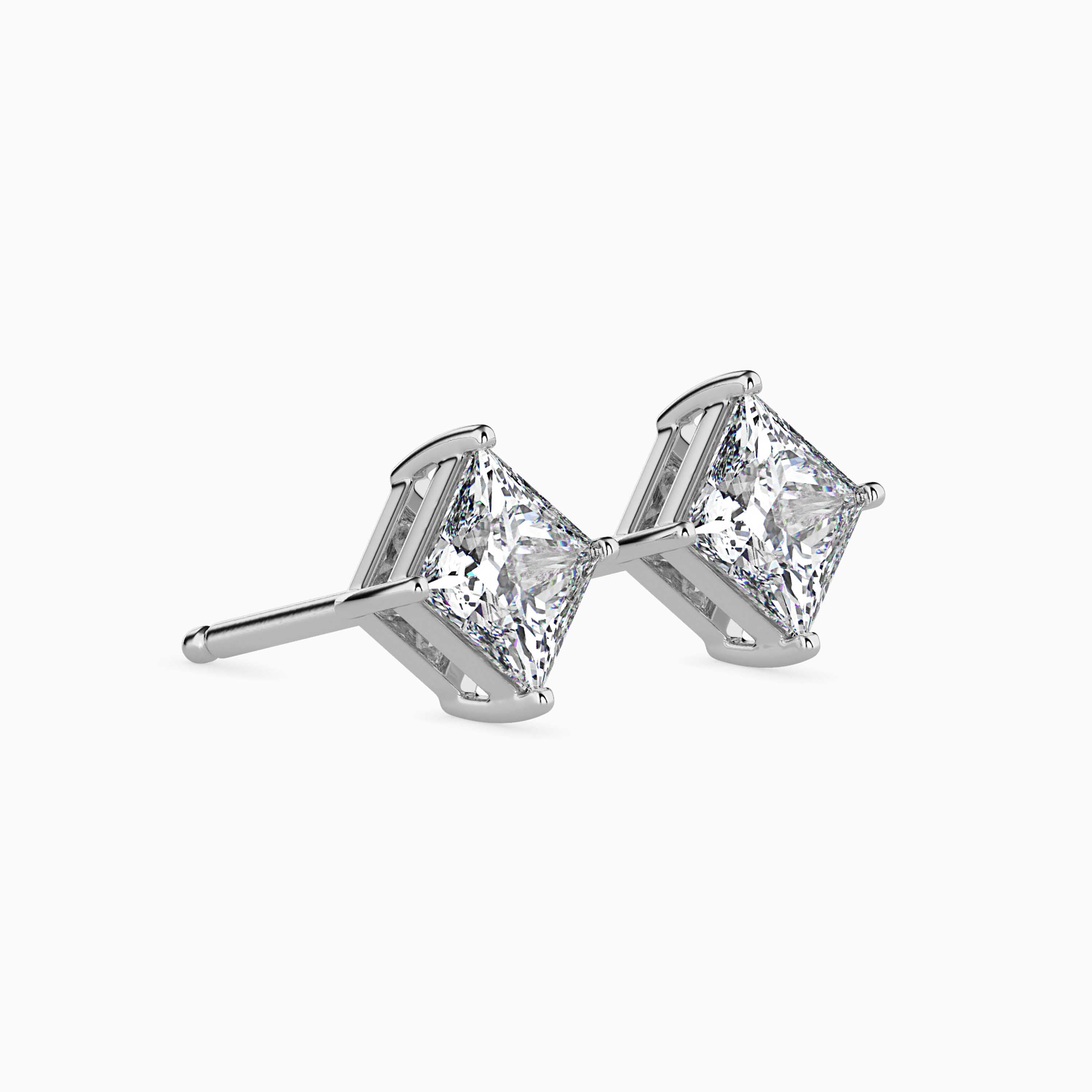 14K Gold Interlocking Geometric Lab-Grown Diamond Stud Earrings | Ethical Fine Jewelry