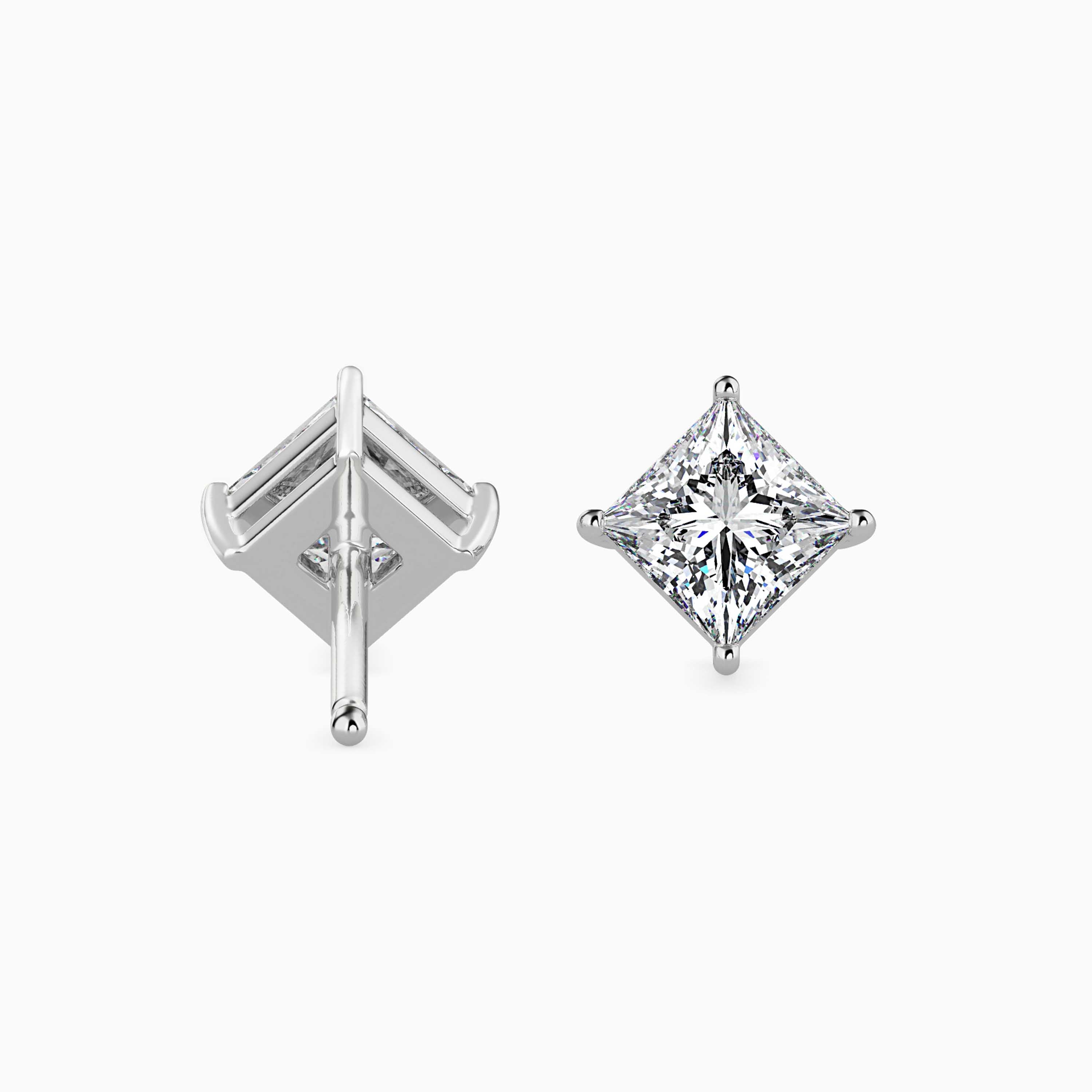 14K Gold Interlocking Geometric Lab-Grown Diamond Stud Earrings | Ethical Fine Jewelry