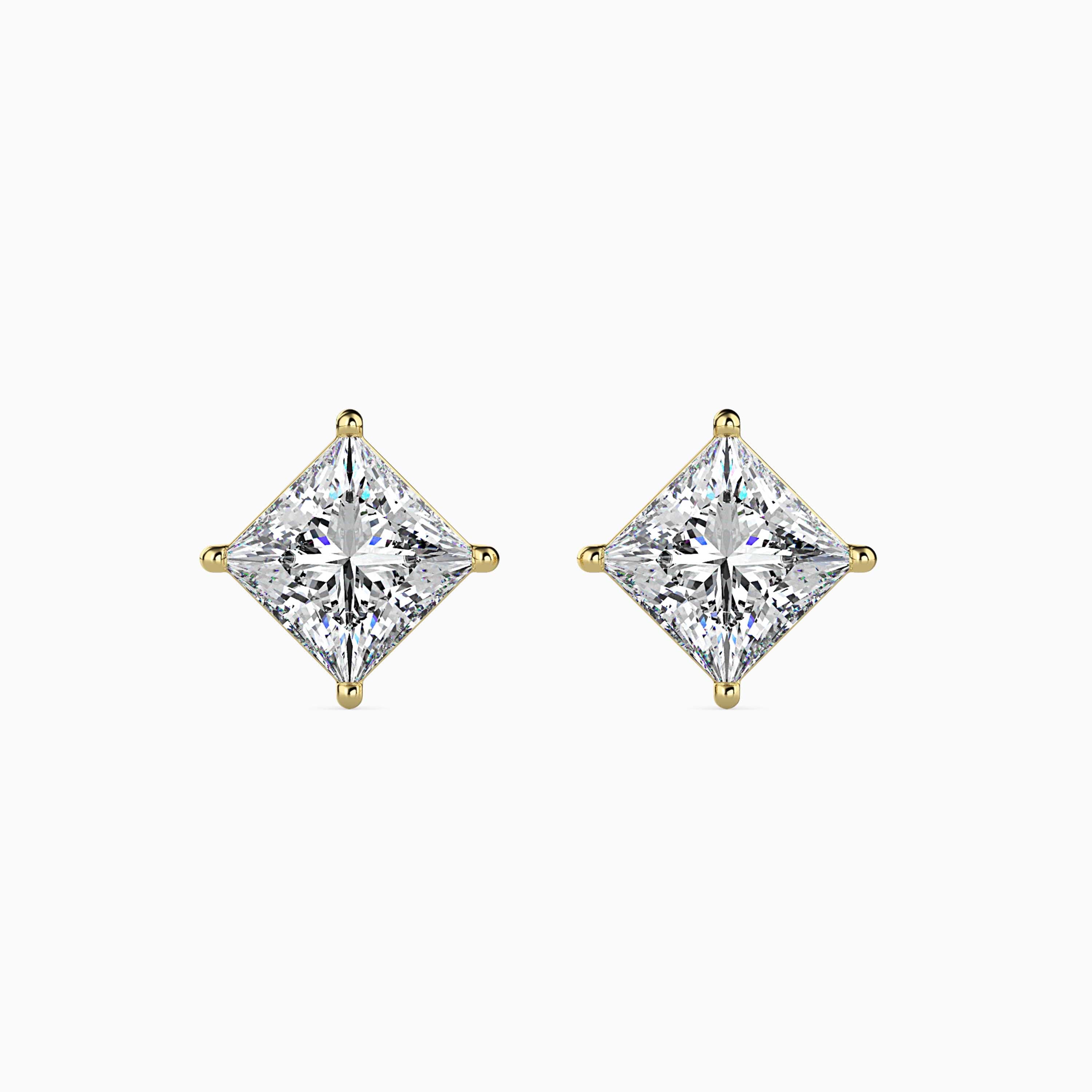14K Gold Interlocking Geometric Lab-Grown Diamond Stud Earrings | Ethical Fine Jewelry