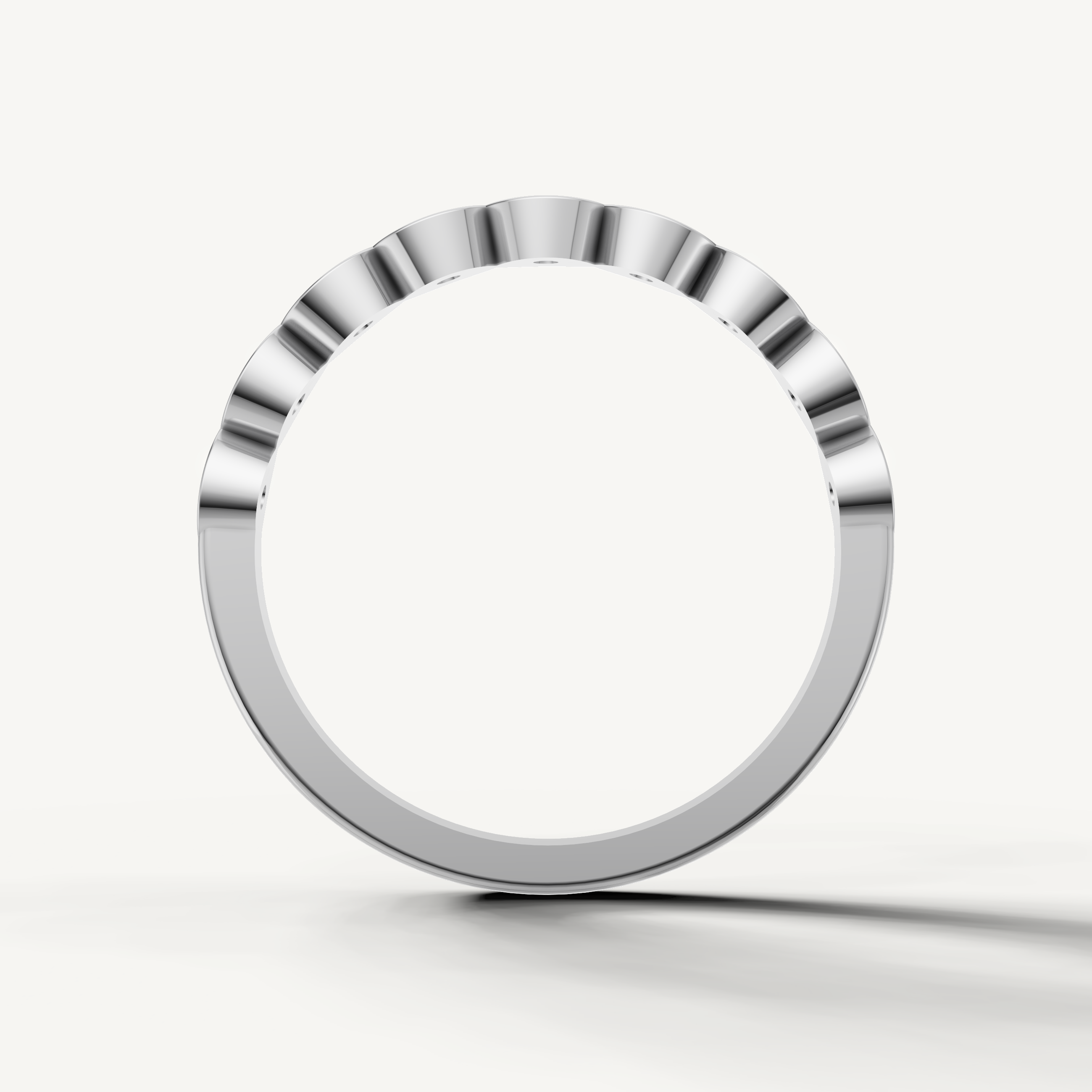 Women’s white gold infinity style diamond wedding ring with timeless luxury finish