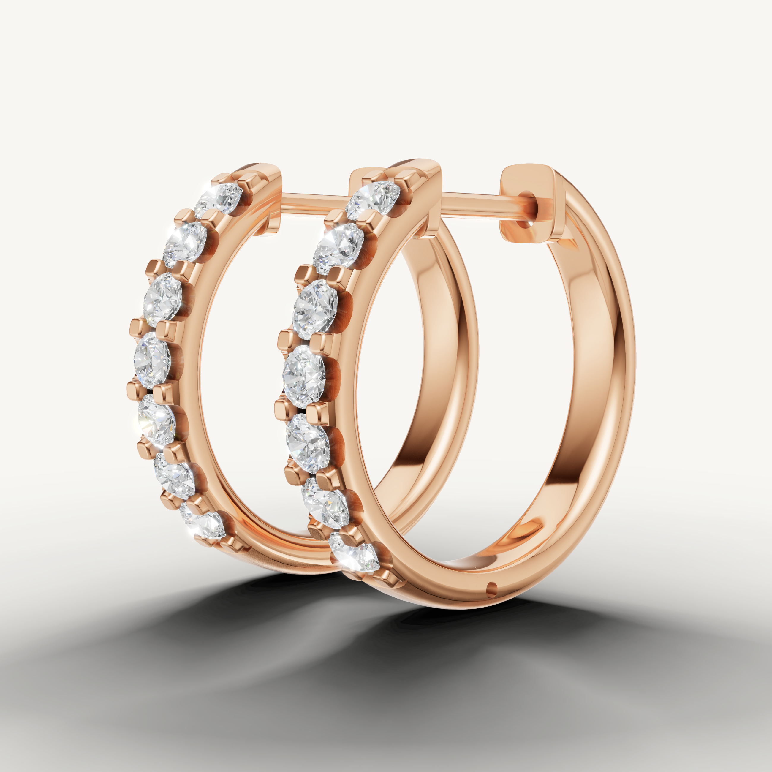 Raul Diamonds rose gold diamond hoop earrings with classic pave sparkle and elegant styling