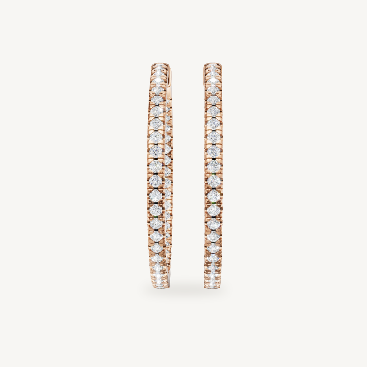 Raul Diamonds rose gold diamond hoop earrings with sparkling pave round diamonds