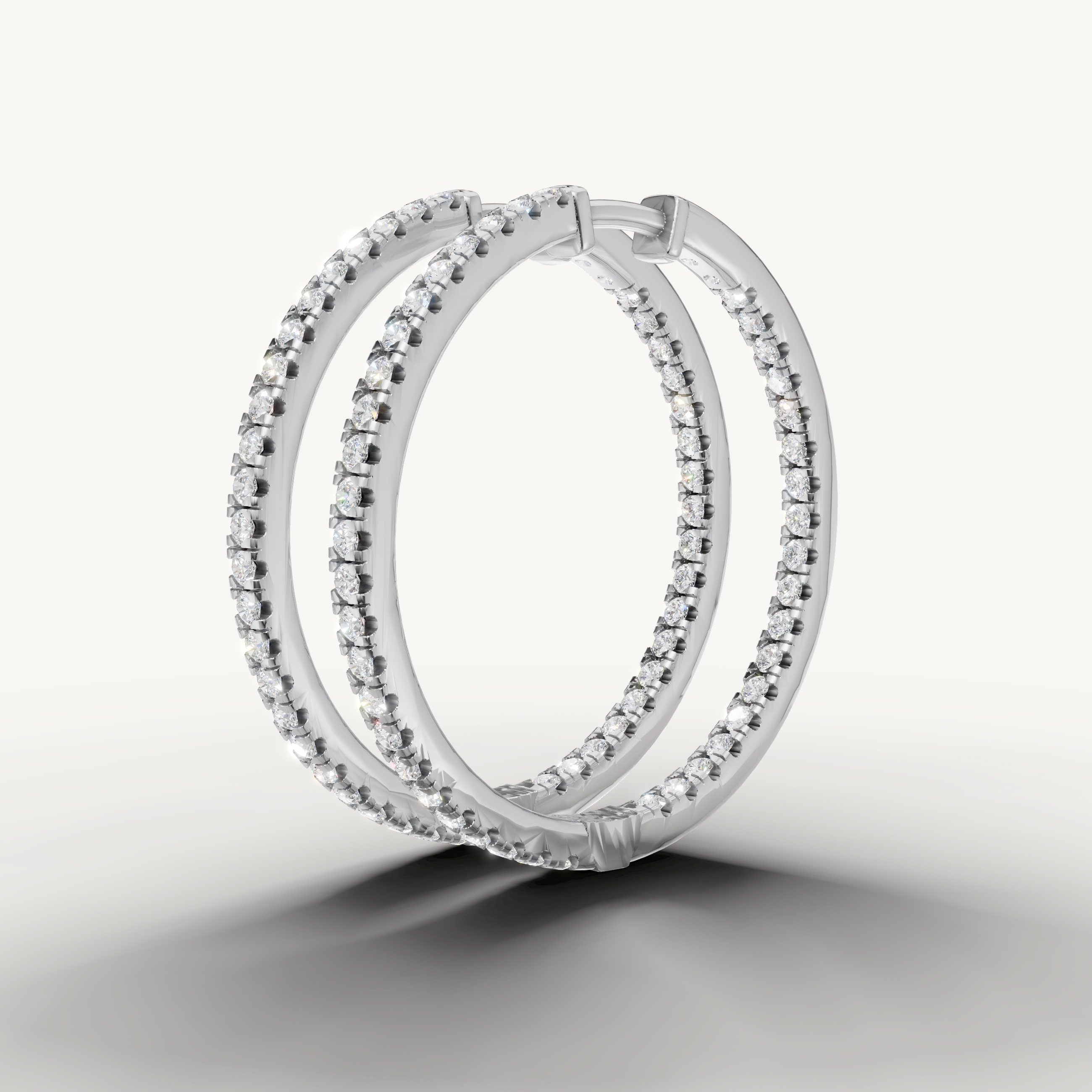 Raul Diamonds white gold round diamond hoop earrings with classic fine jewelry styling