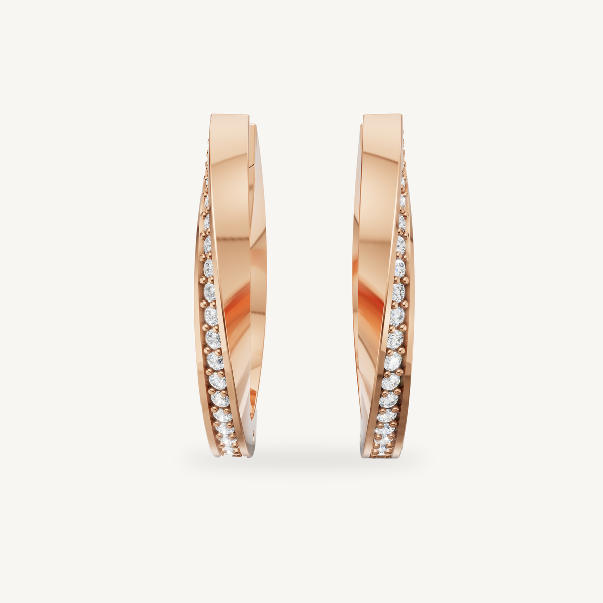 Raul Diamonds rose gold diamond hoop earrings with sleek pave diamond detailing