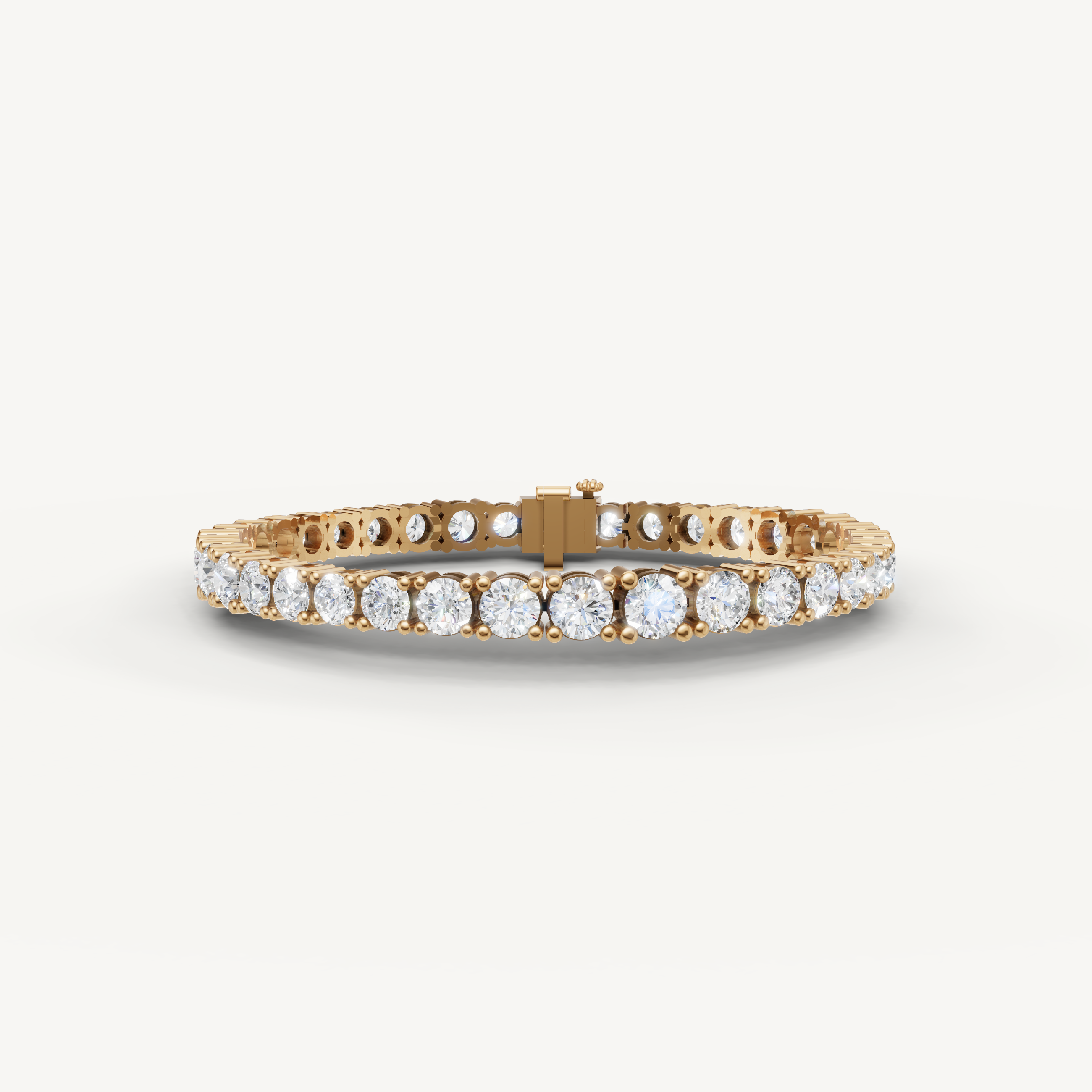 Raul Diamonds yellow gold round diamond tennis bracelet with classic luxury design