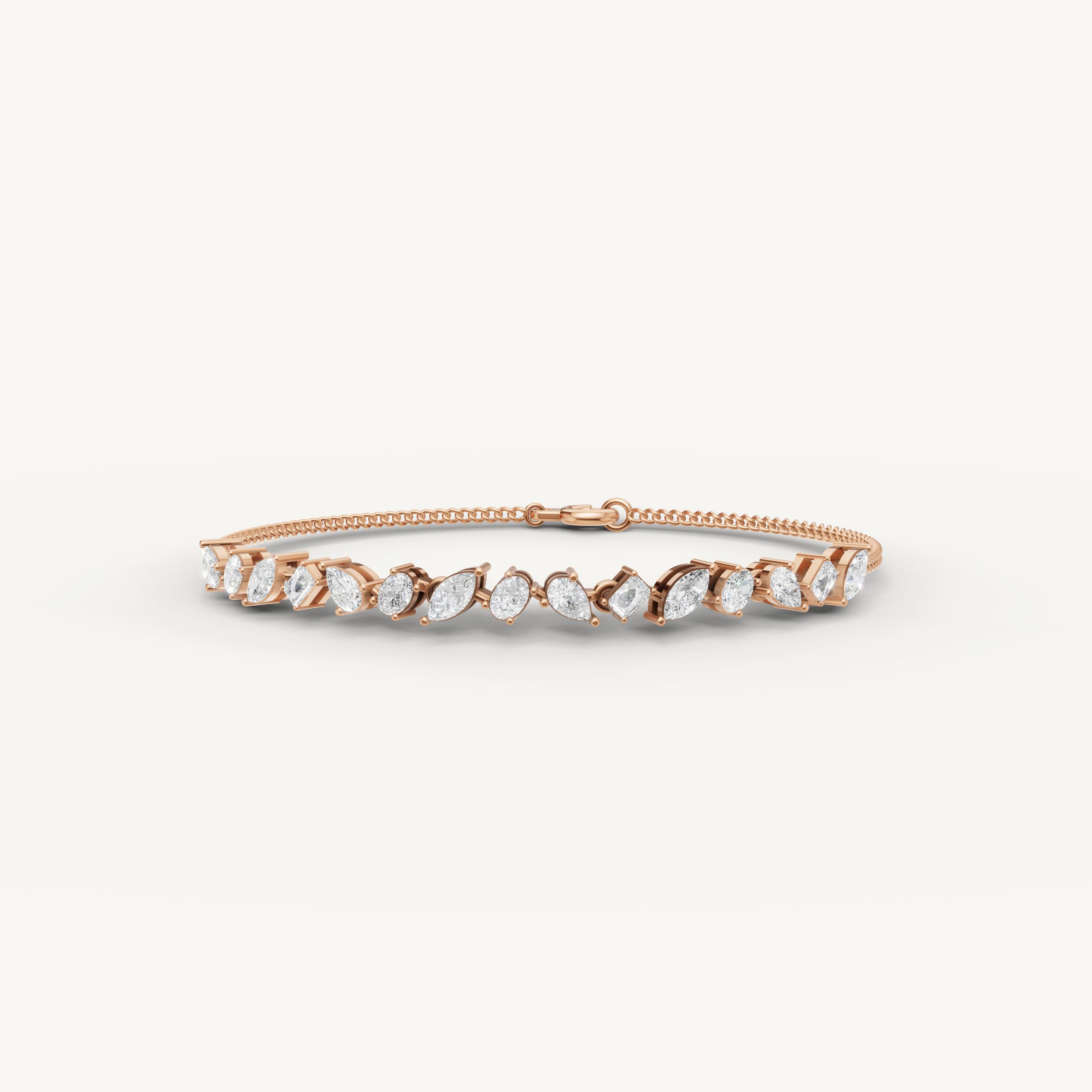 Raul Diamonds rose gold marquise diamond bracelet with modern luxury design