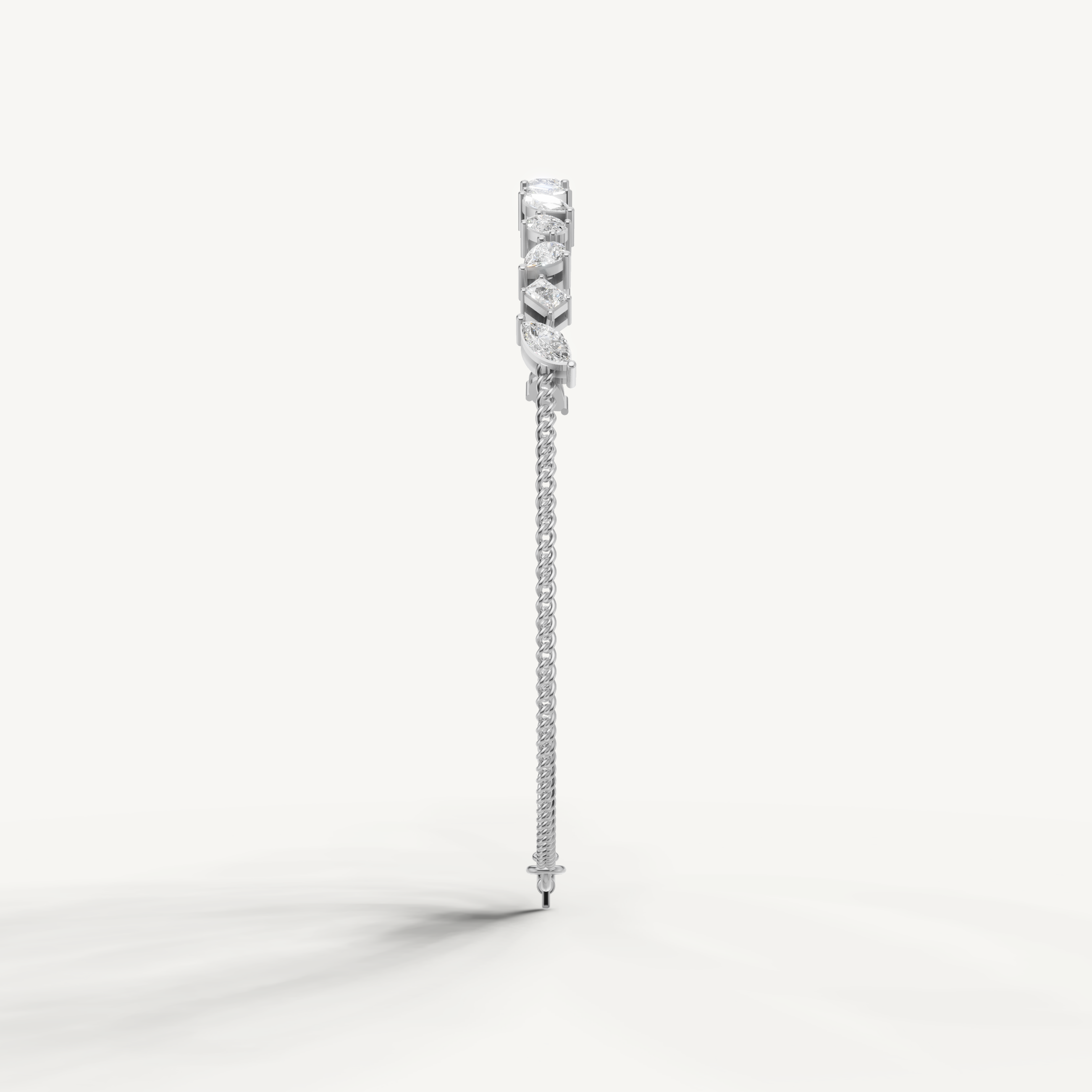 White gold diamond tennis bracelet by Raul Diamonds with brilliant marquise diamonds