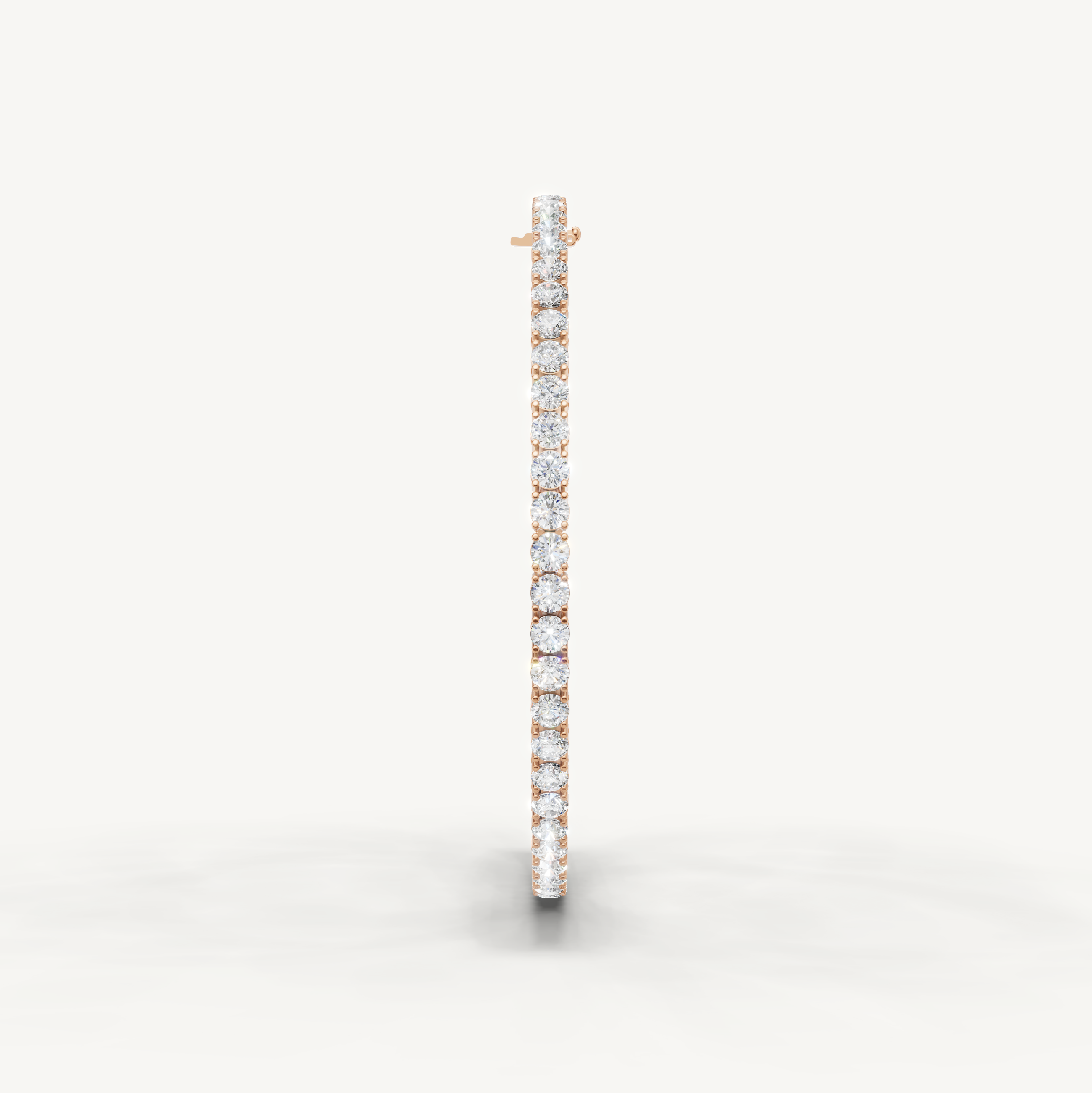Romantic rose gold diamond tennis bracelet with round lab grown diamonds by Raul Diamonds