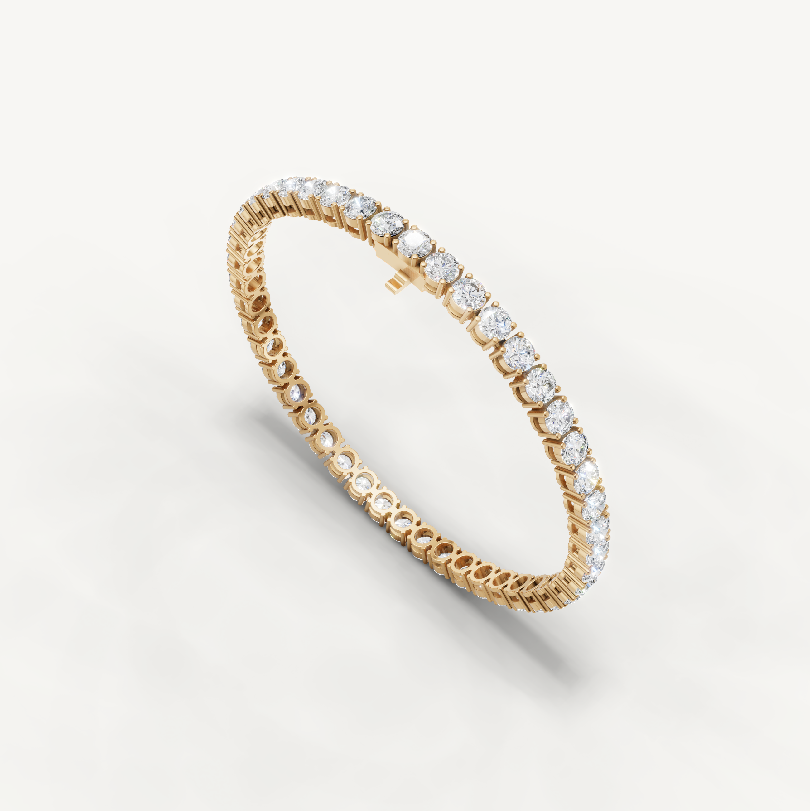 Elegant 8 Carat Diamond Tennis Bracelet for Women in Yellow Gold by Raul Diamonds