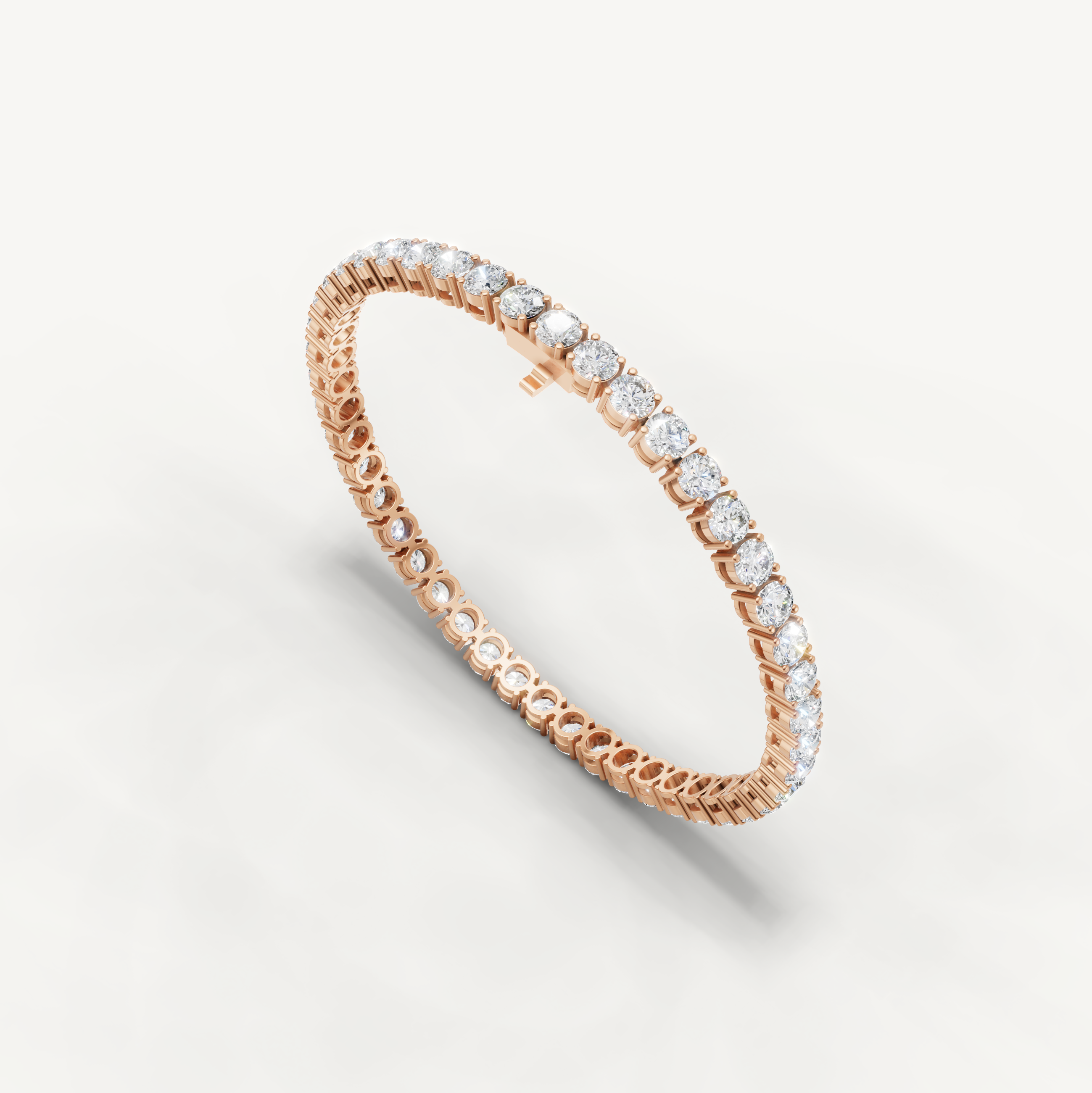 Modern Rose Gold Diamond Tennis Bracelet for Women by Raul Diamonds
