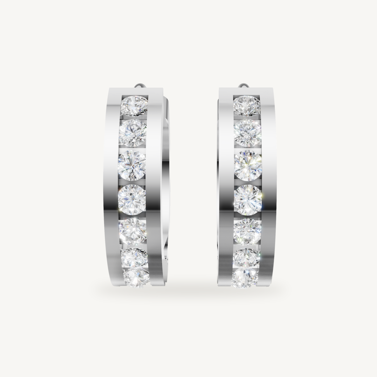 Raul Diamonds white gold diamond hoop earrings with brilliant round diamonds and refined luxury design