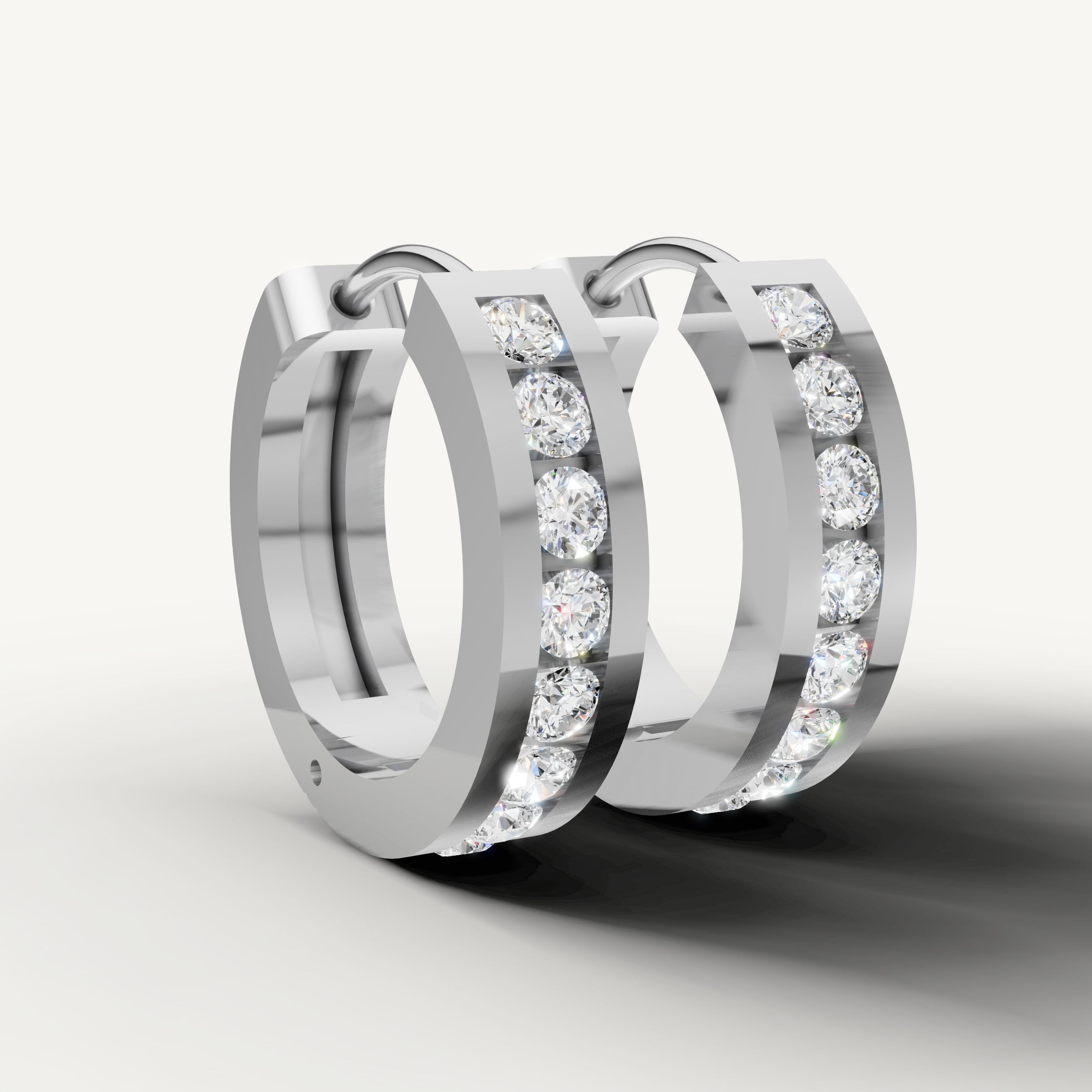 White gold luxury hoop earrings featuring sparkling diamonds for women by Raul Diamonds