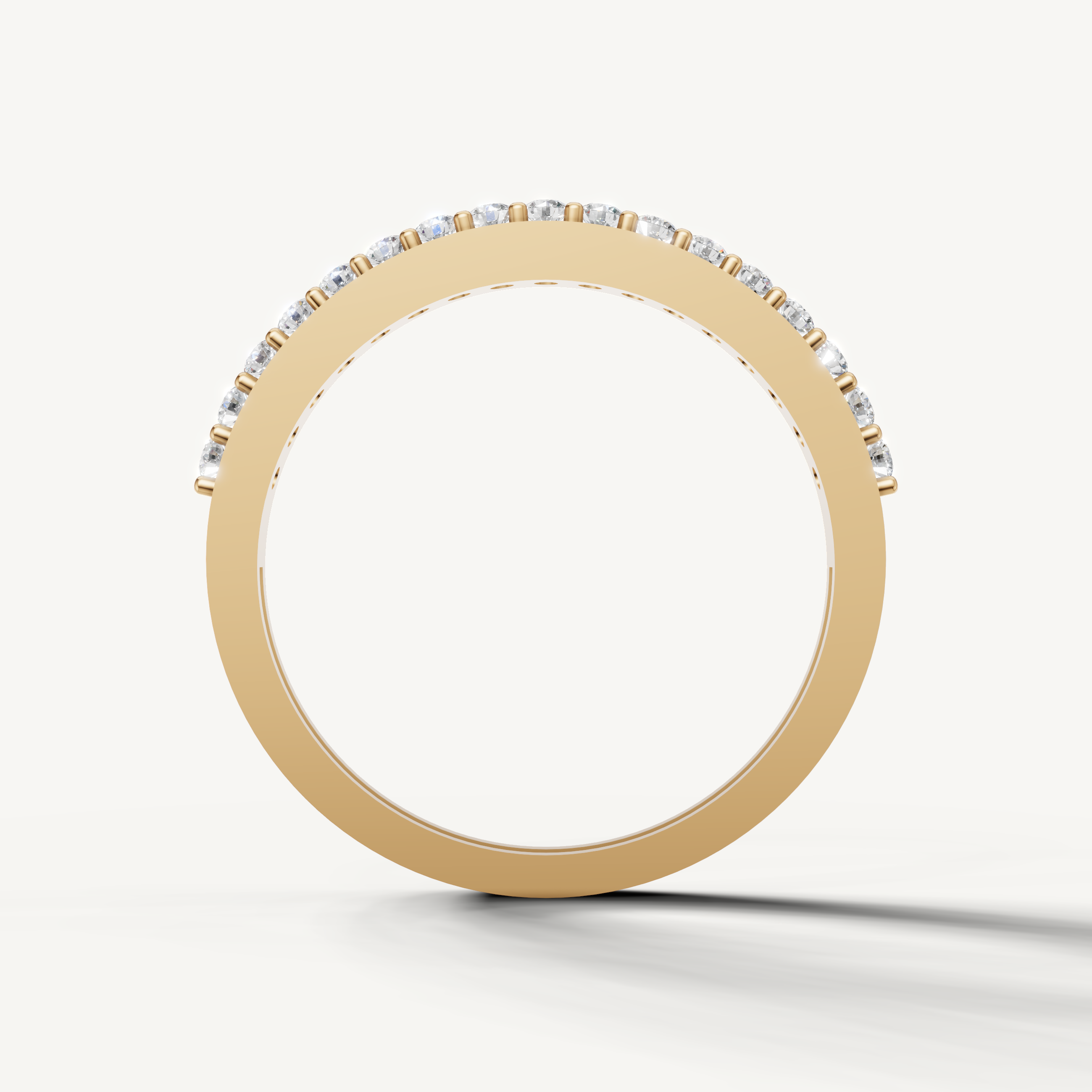 Luxury yellow gold stackable diamond wedding band with timeless brilliance by Raul Diamonds