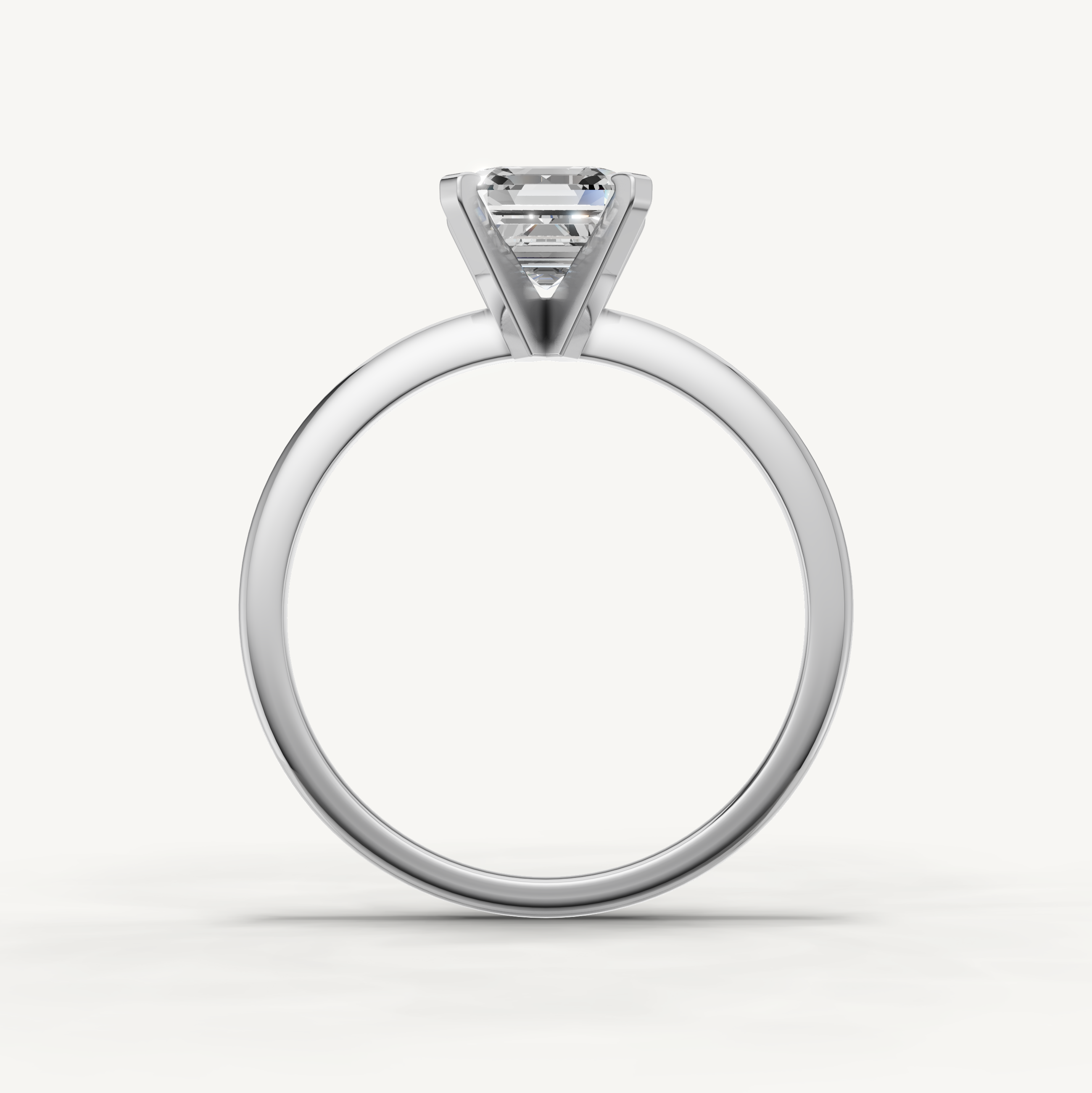 Elegant asscher cut diamond ring in white gold by Raul Diamonds