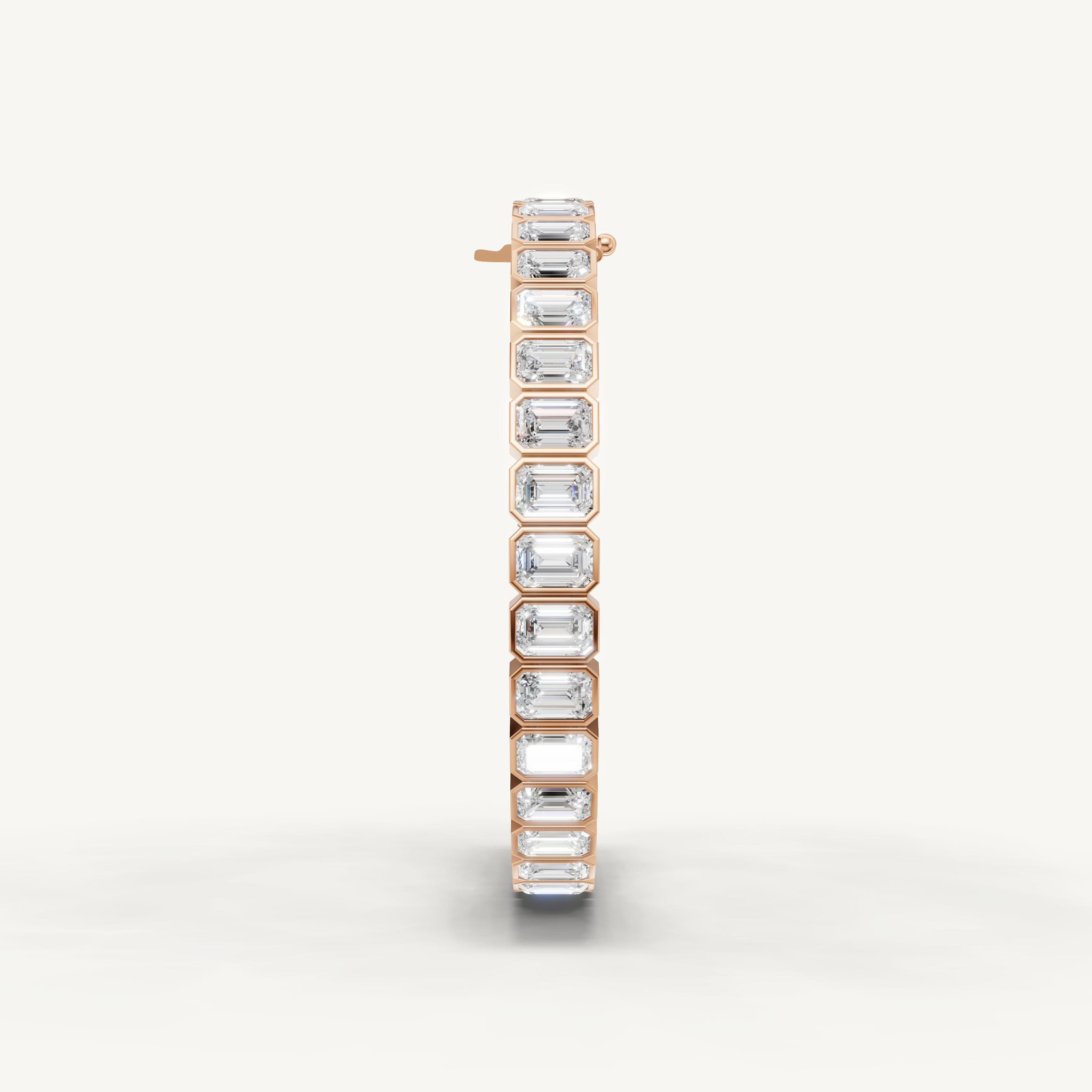 Emerald Cut Lab Grown Diamond Tennis Bracelet in 14K Yellow Gold